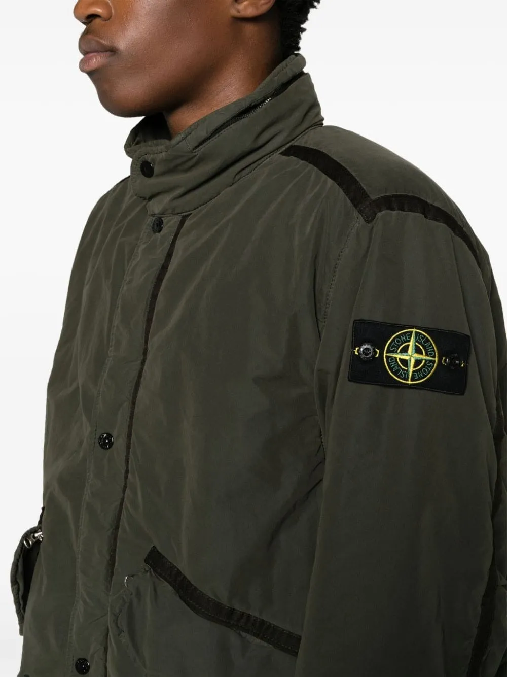 DAVID COMPASS-BADGE LONG RAINCOAT