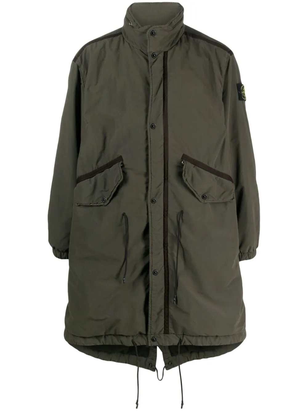 DAVID COMPASS-BADGE LONG RAINCOAT