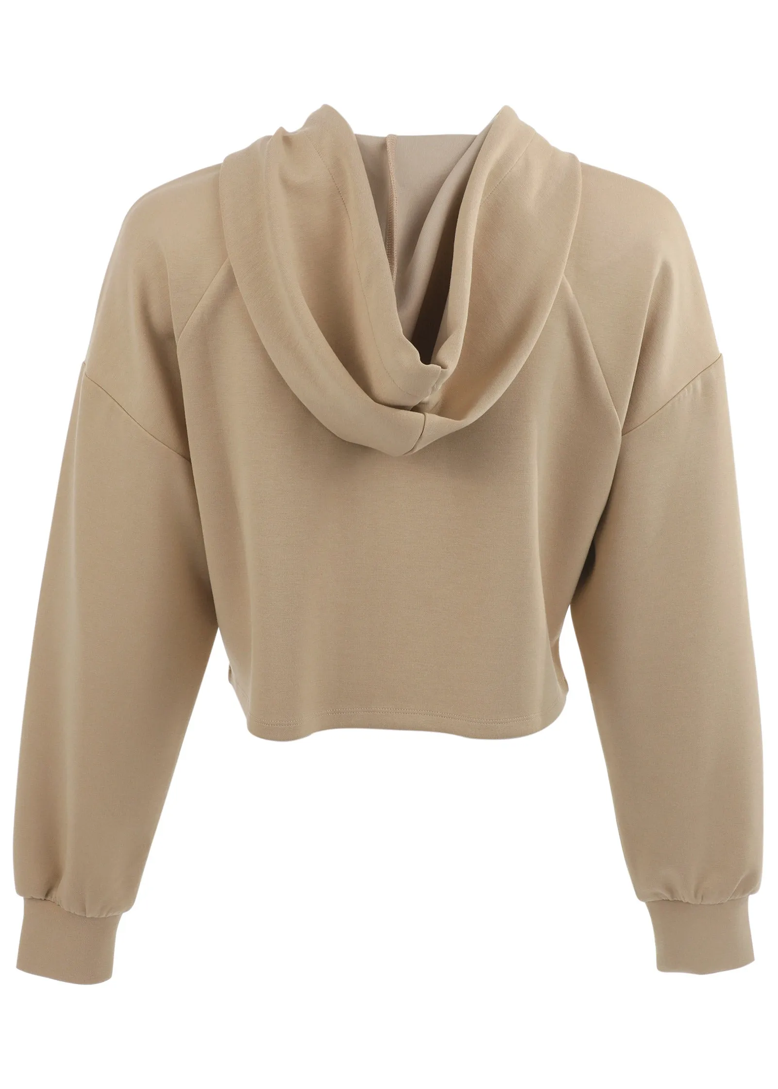 Double Knit Cropped Jacket - Tan