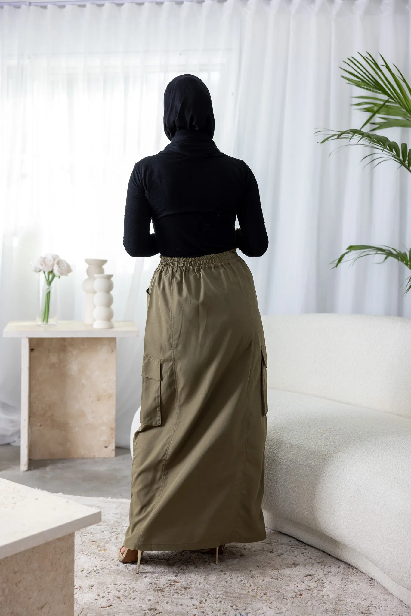 Drawstring Cargo Skirt