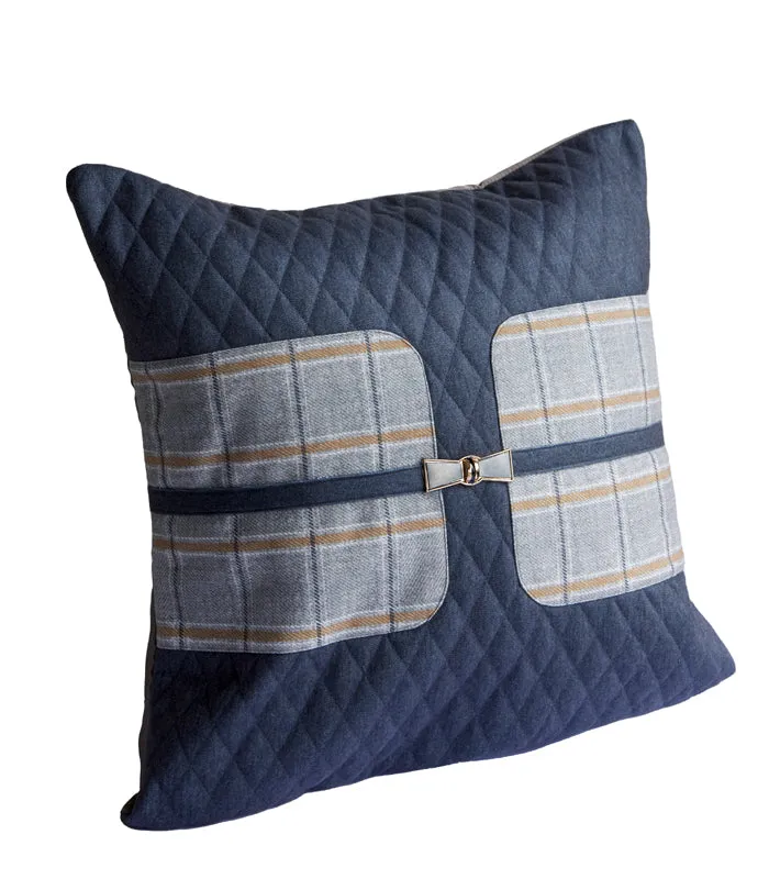 Ebony Plaid Square Cushion Cover