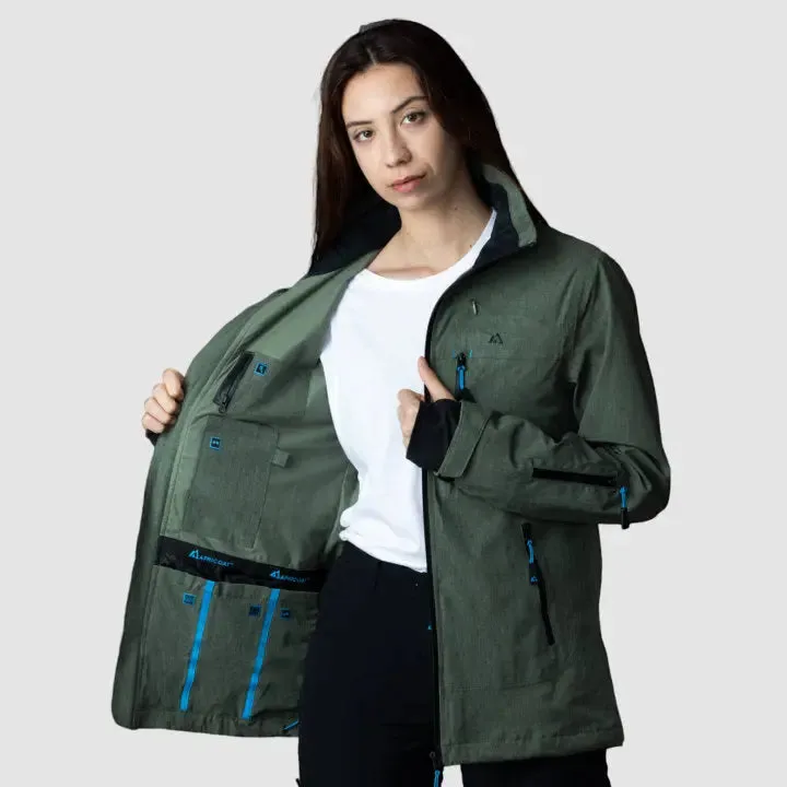 Eco-Conscious Women's Olive Adventure Jacket