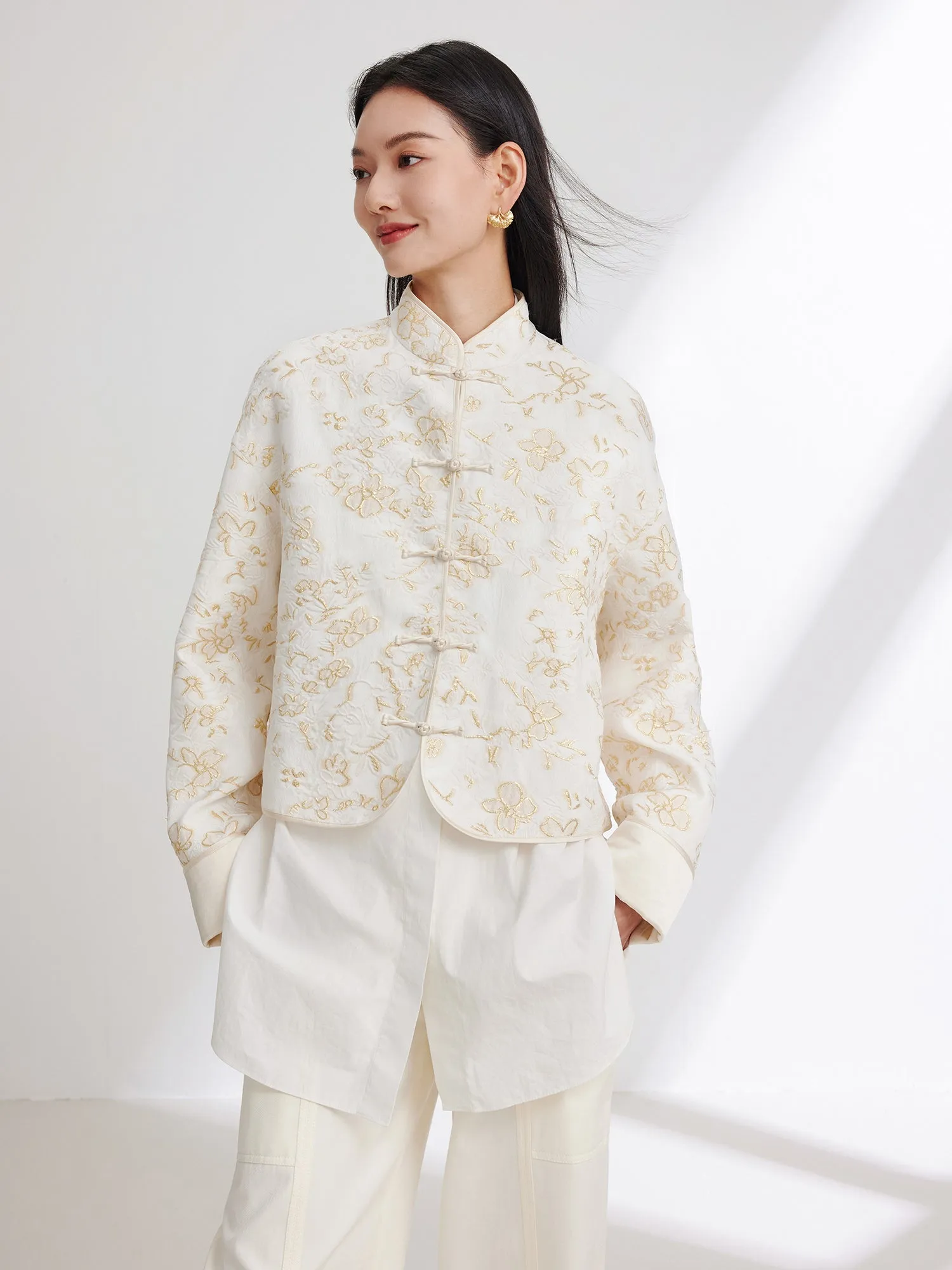 EP YAYING New Chinese-Style Cropped Jacket