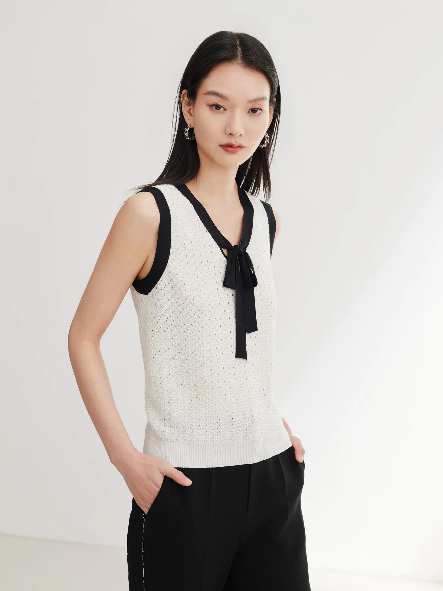 EP YAYING Silk Knitted Vest