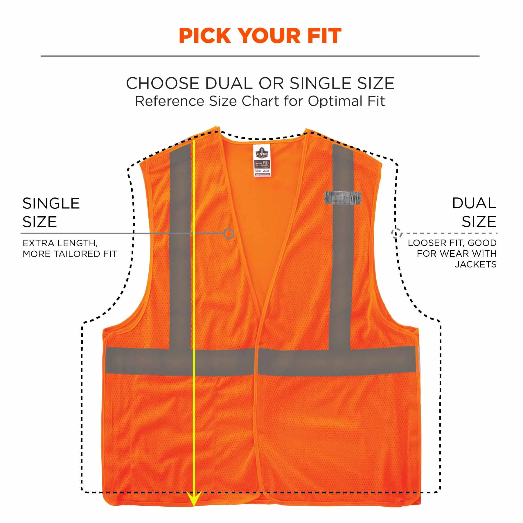 Ergodyne 24559 8215BA-S 5XL Orange Class 2 Economy Breakaway Mesh Vest - Single Size