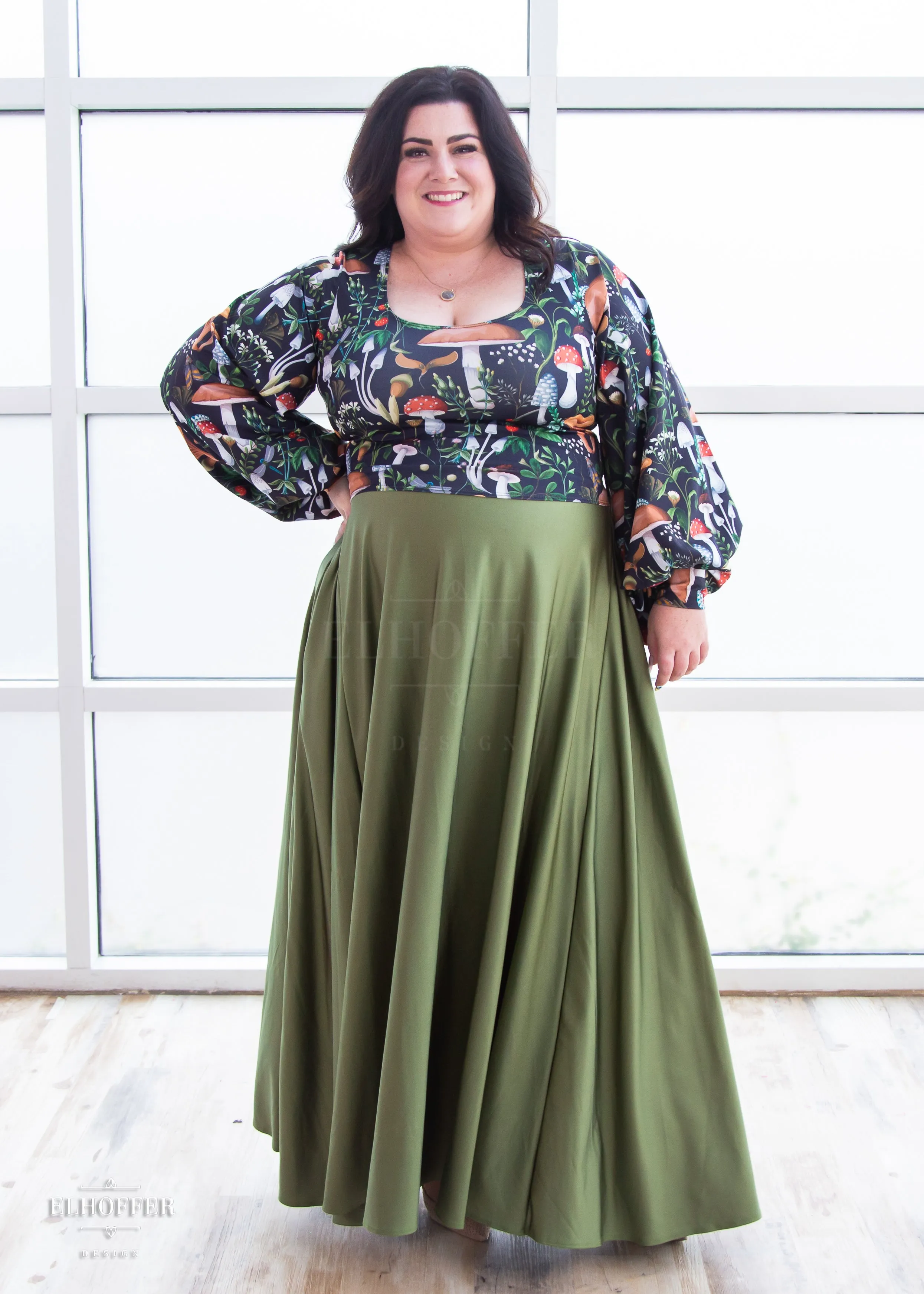 Essential Cindy Maxi Skirt - Olive Green