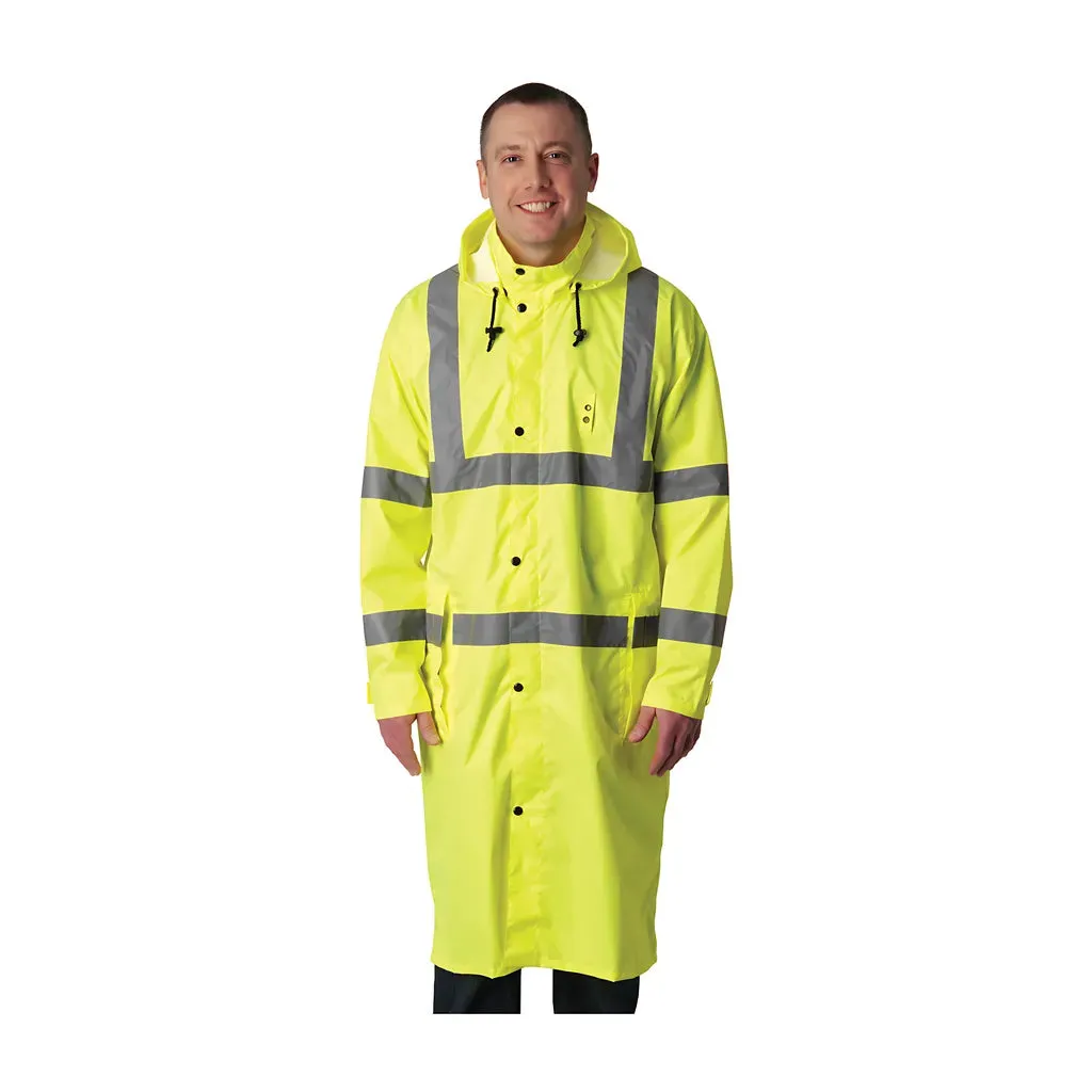 Falcon 353-1048-LY/2X ANSI Type R Class 3 Value All Purpose 48" Raincoat