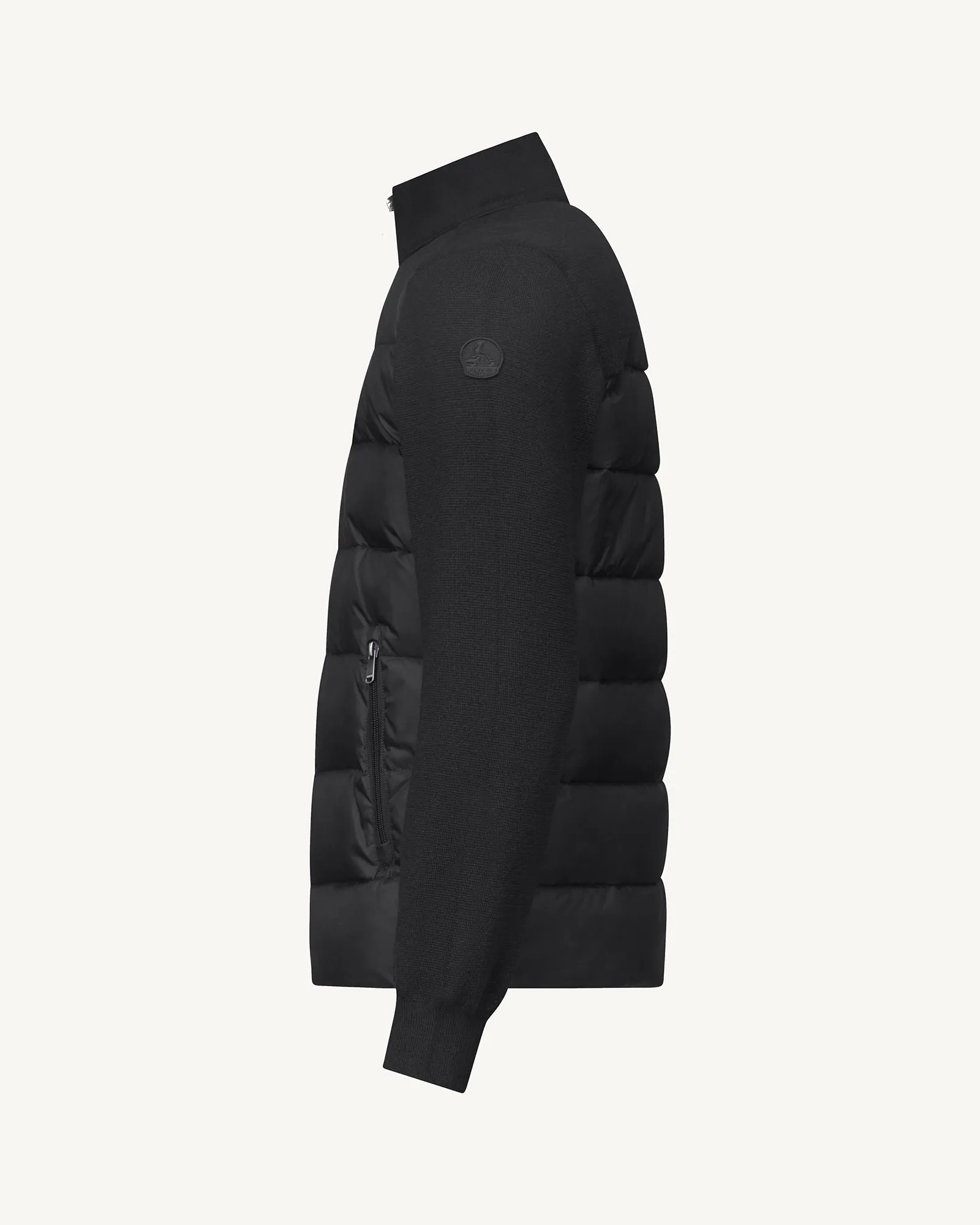 Fargo bi-material knit down jacket Black