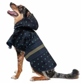 Fashion Pet Polka Dot Dog Raincoat Navy - X-Large