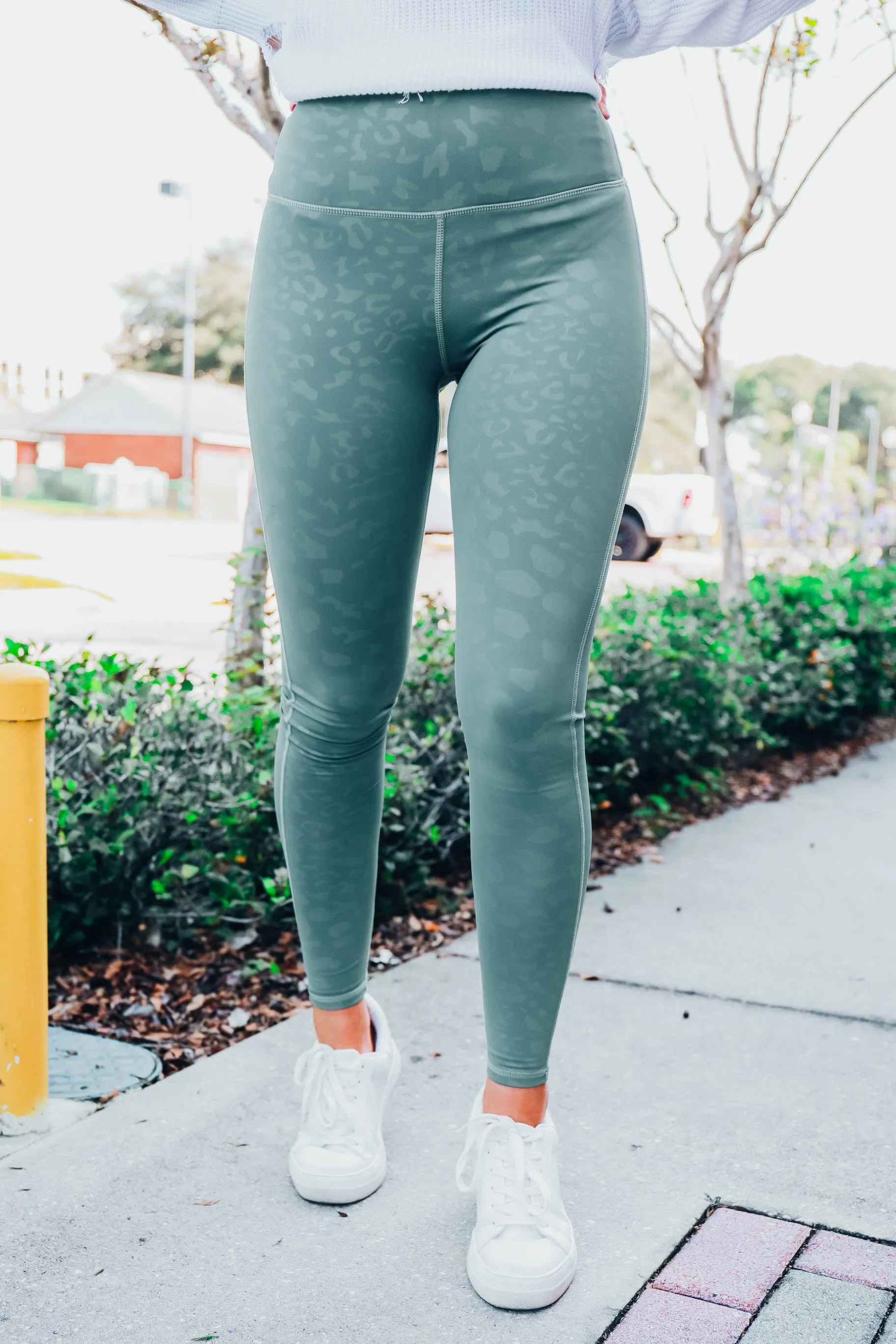 Feelin' The Burn Leggings - Sage