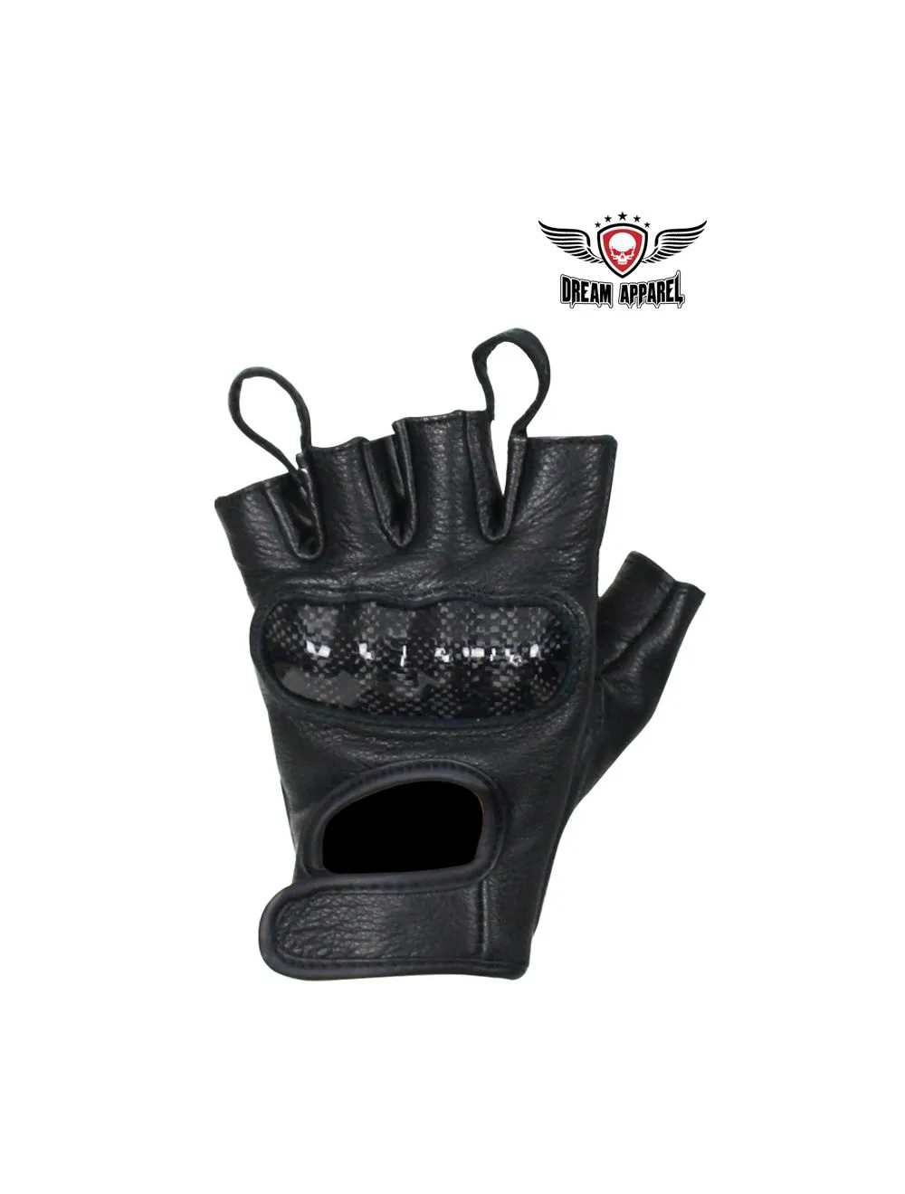 Fingerless Deer Skin Leather Gloves W/ Padded Palm & Knuckle Protectors