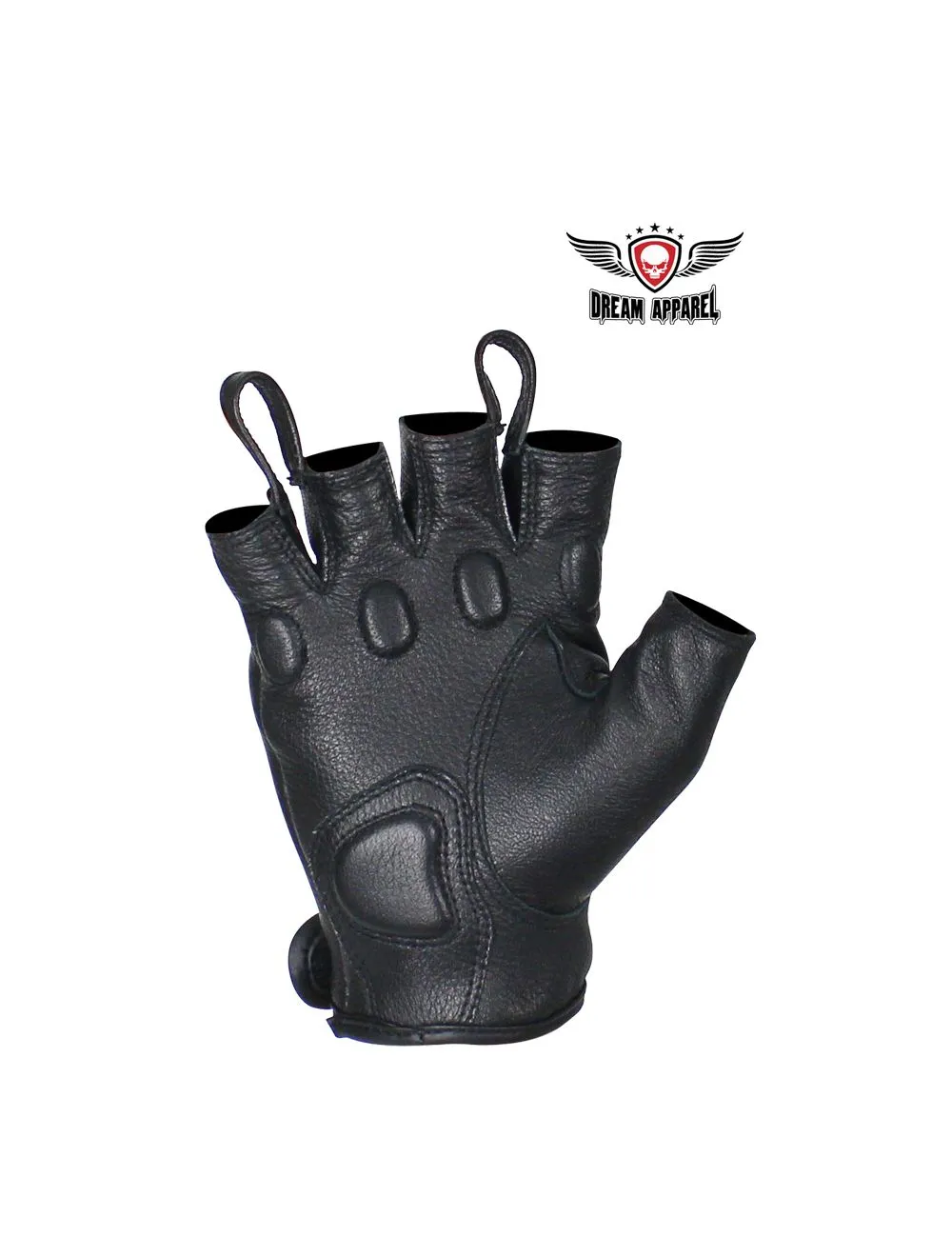 Fingerless Deer Skin Leather Gloves W/ Padded Palm & Knuckle Protectors