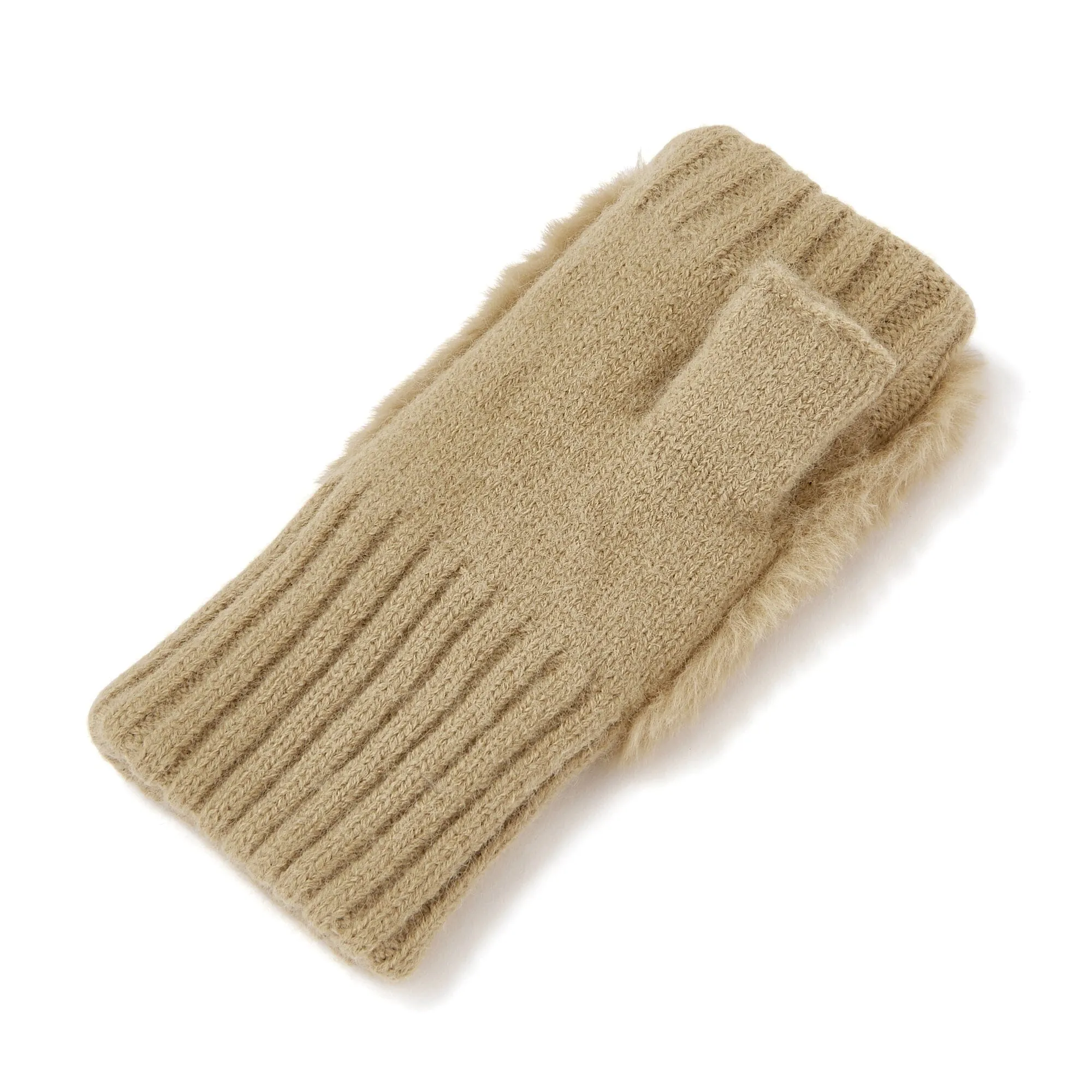 Fingerless Gloves  Beige