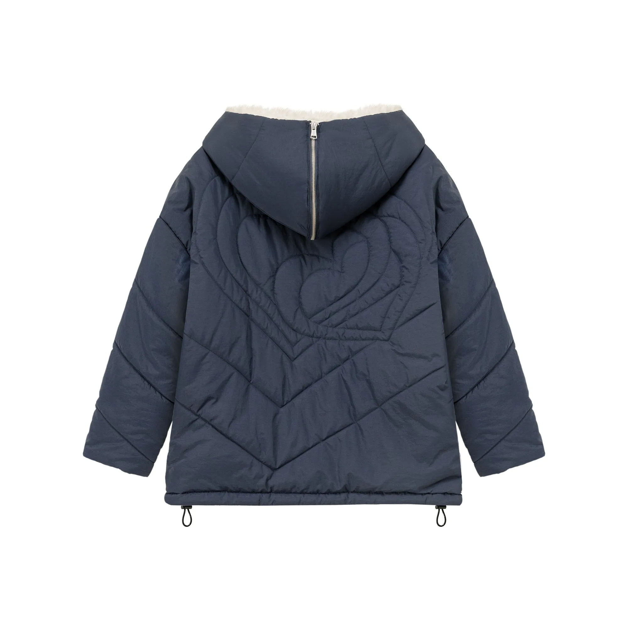 Fleece Collar Quilted Jacket