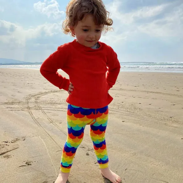 Footless tights- rainbow scales