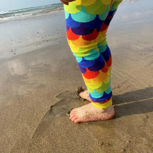 Footless tights- rainbow scales