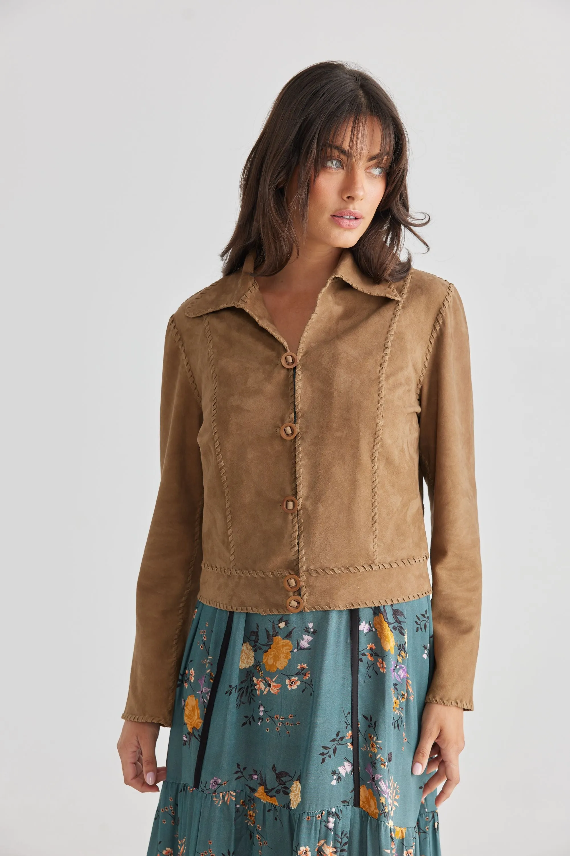 Freedom Cropped Jacket Tan