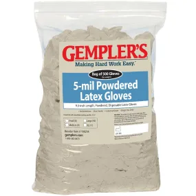 Gemplers 5-mil Powdered Latex Disposable Gloves, Bag of 500