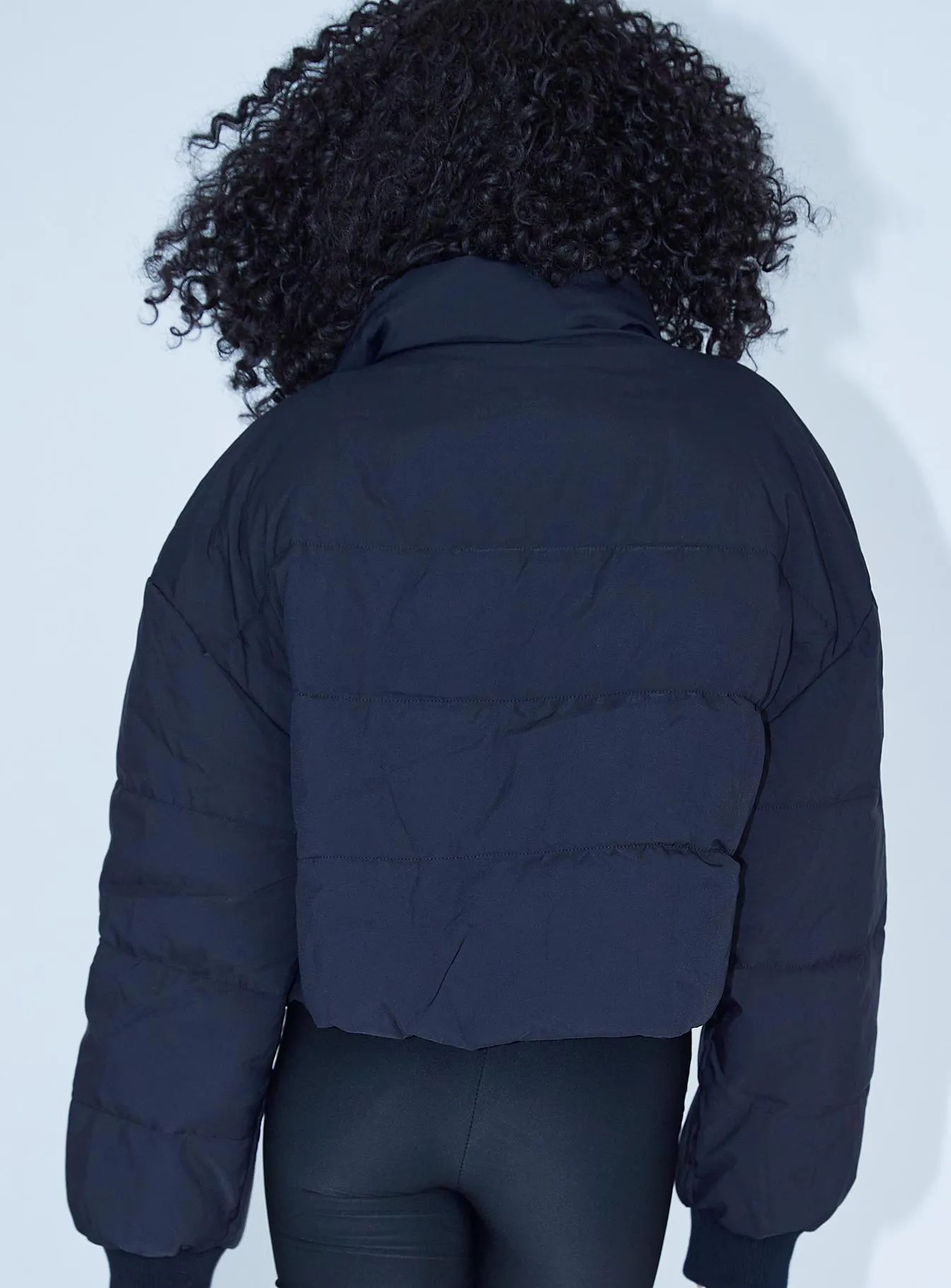 Georgia Cropped Puffer Jacket Black