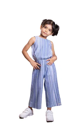 Girls Blue Splasher Jumpsuit