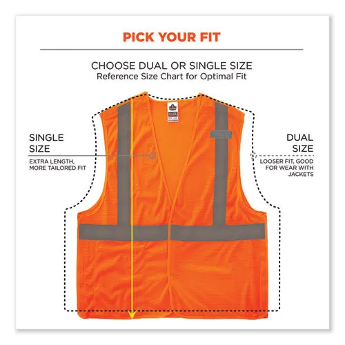 Glowear 8215ba-s Single Size Class 2 Economy Breakaway Mesh Vest, Polyester, Small, Orange, Ships In 1-3 Business Days