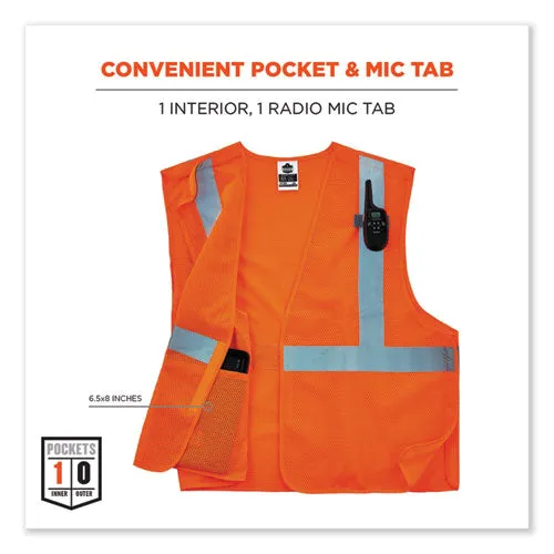 Glowear 8215ba-s Single Size Class 2 Economy Breakaway Mesh Vest, Polyester, Small, Orange, Ships In 1-3 Business Days