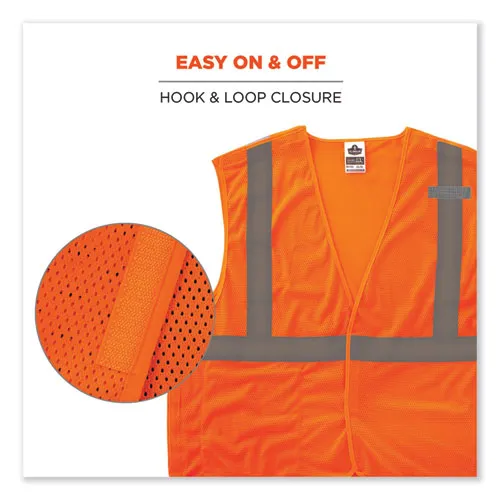 Glowear 8215ba-s Single Size Class 2 Economy Breakaway Mesh Vest, Polyester, Small, Orange, Ships In 1-3 Business Days