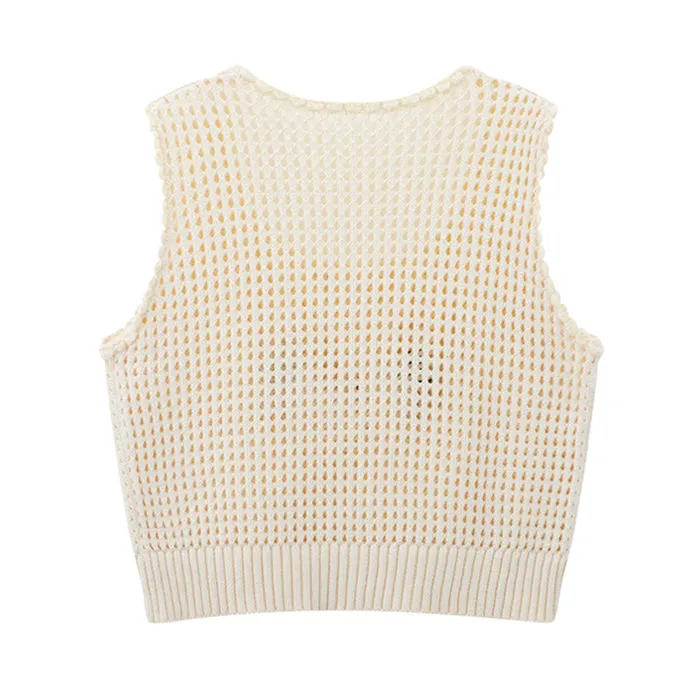 Grandmacore Cropped Knit Vest