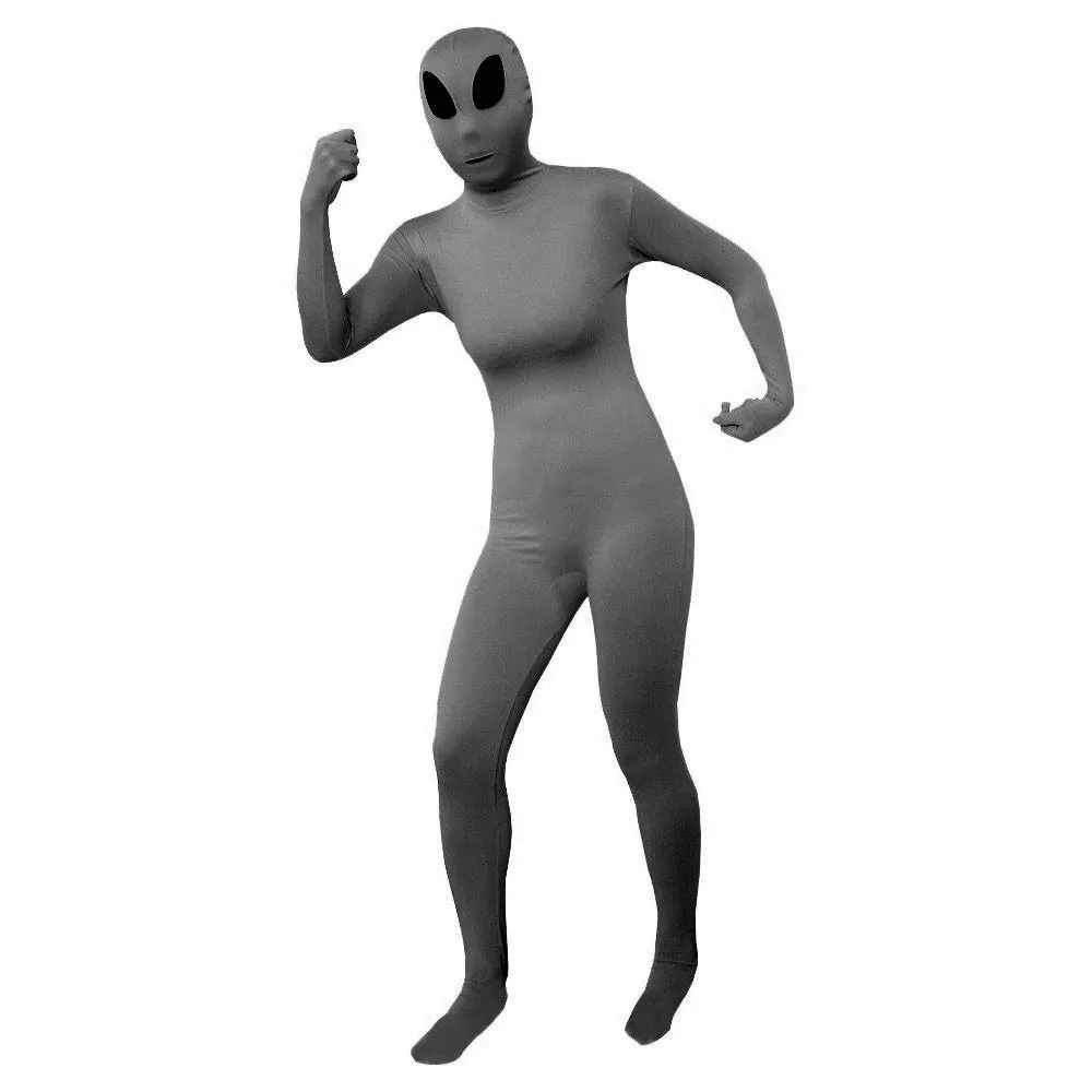 Gray ET Aliens Lycra Spandex Bodysuit Zentai Suit Catsuit Costume