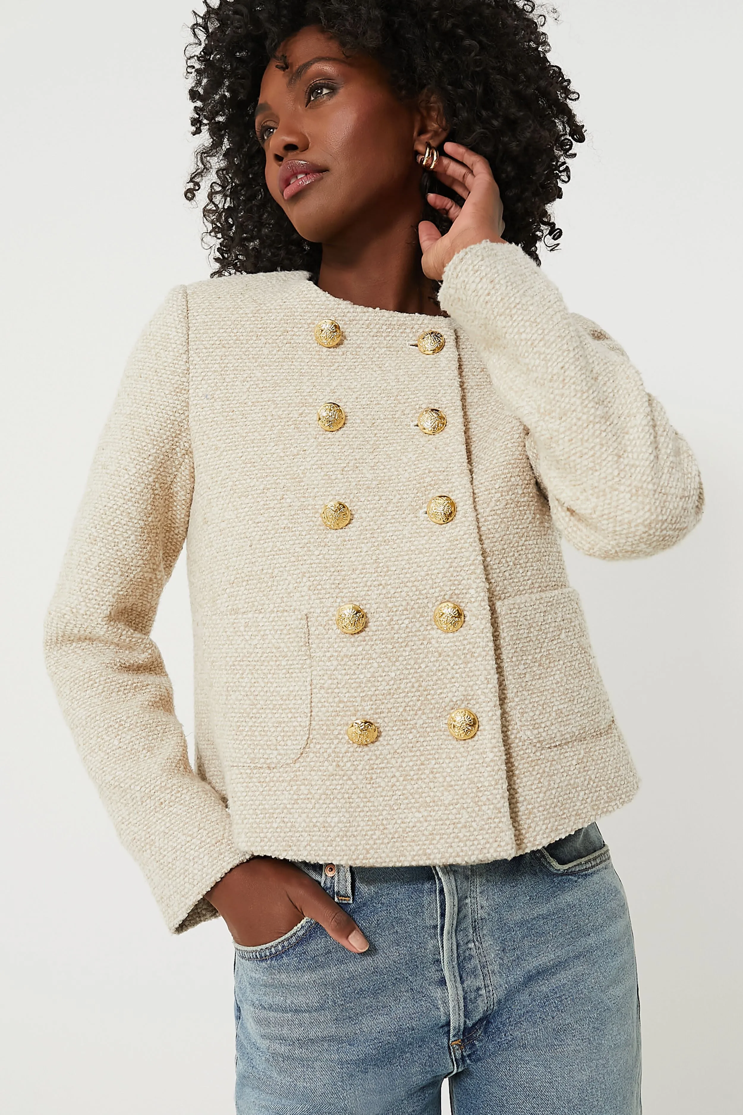 Heathered Stone Tweed Marais Jacket