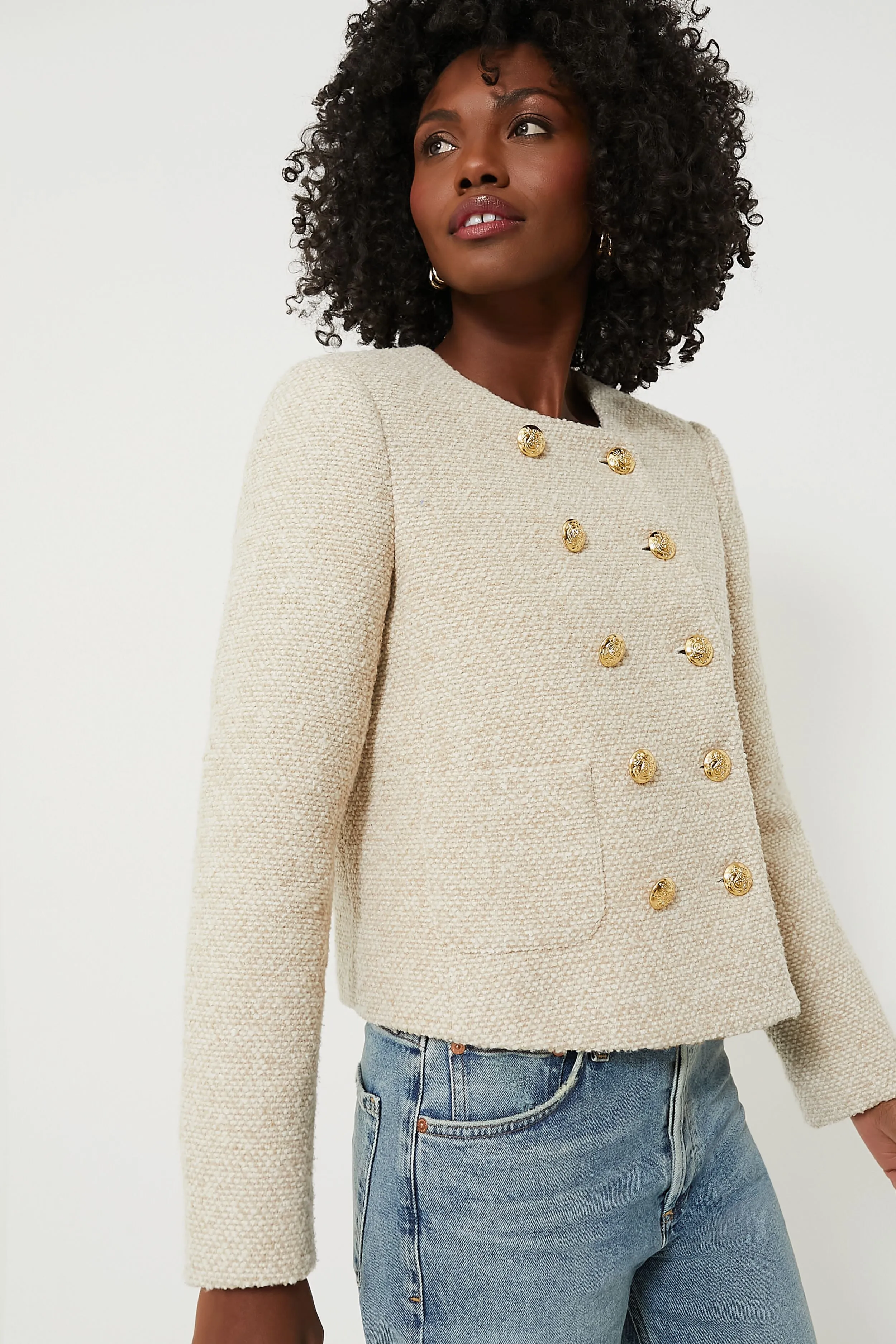 Heathered Stone Tweed Marais Jacket