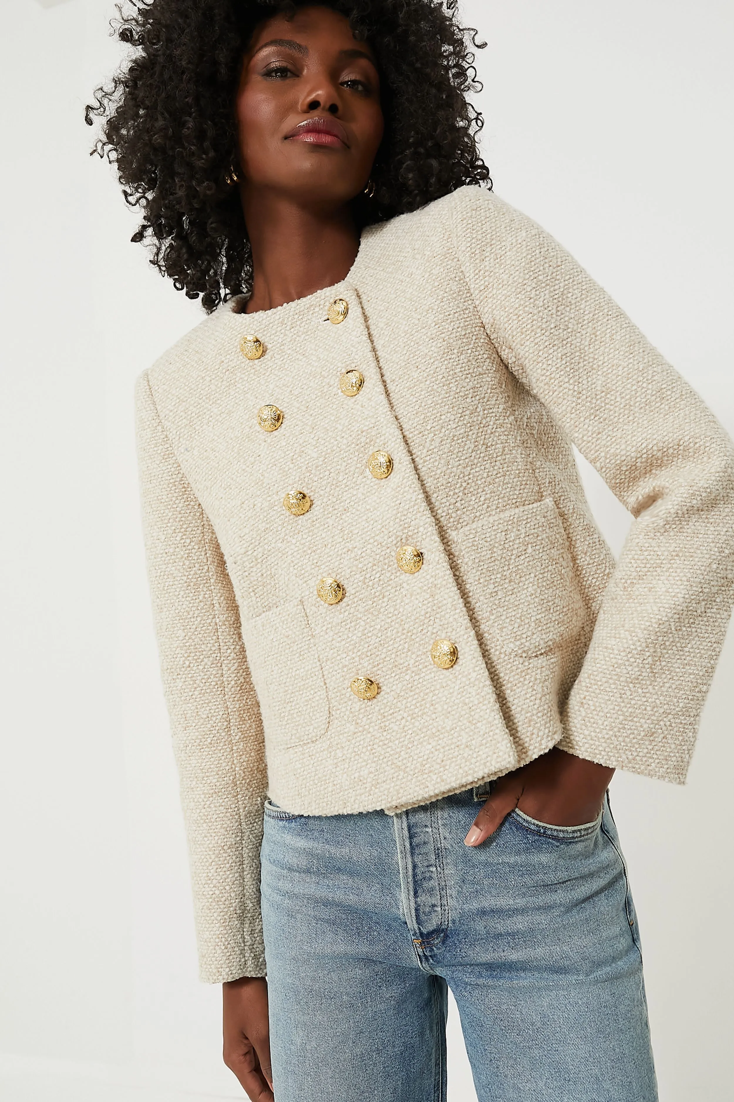 Heathered Stone Tweed Marais Jacket