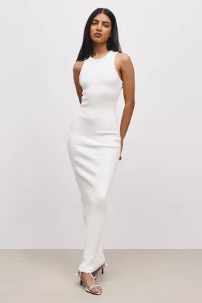 Heavy Ribbed Racer Maxi Dress - Ivory