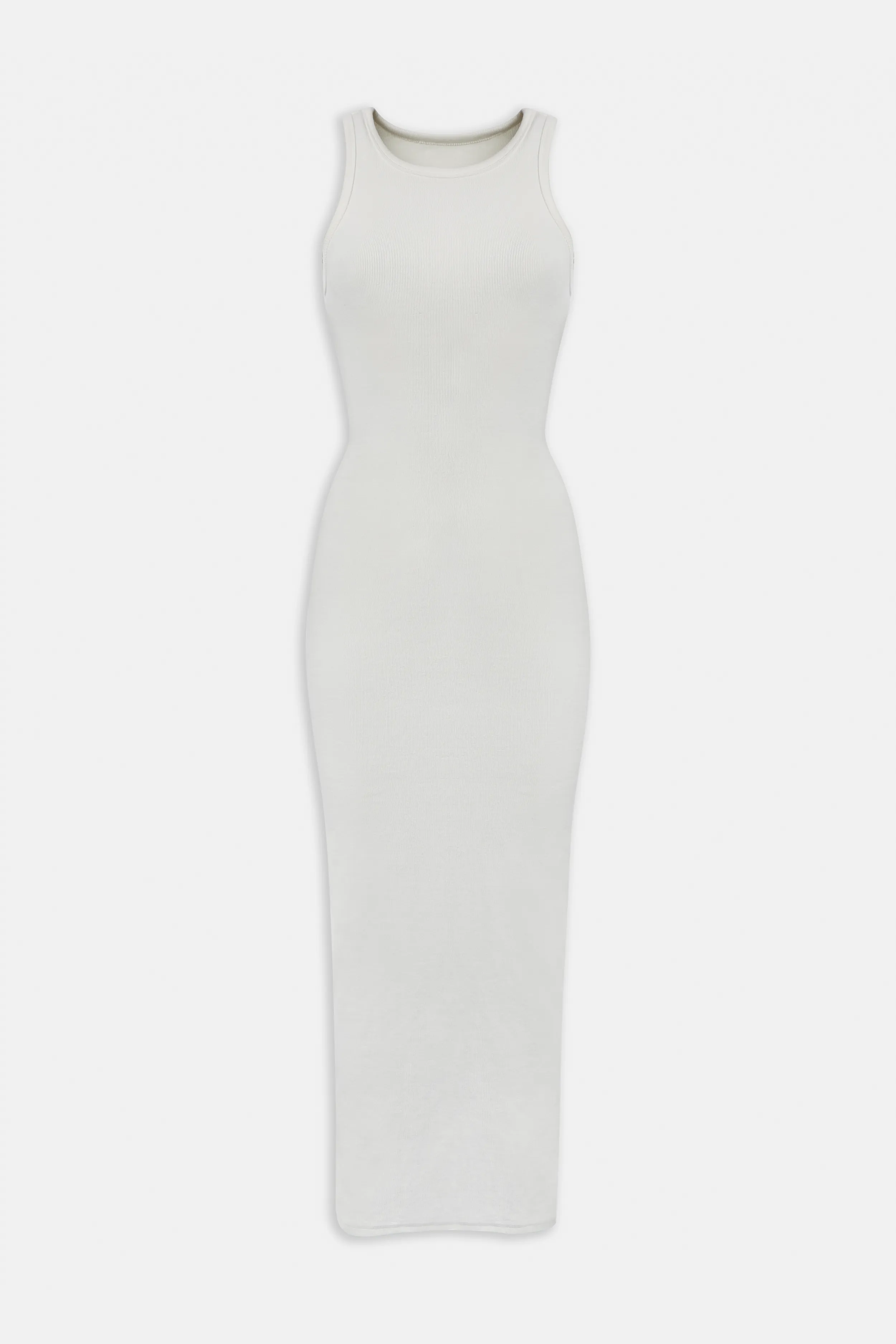 Heavy Ribbed Racer Maxi Dress - Ivory