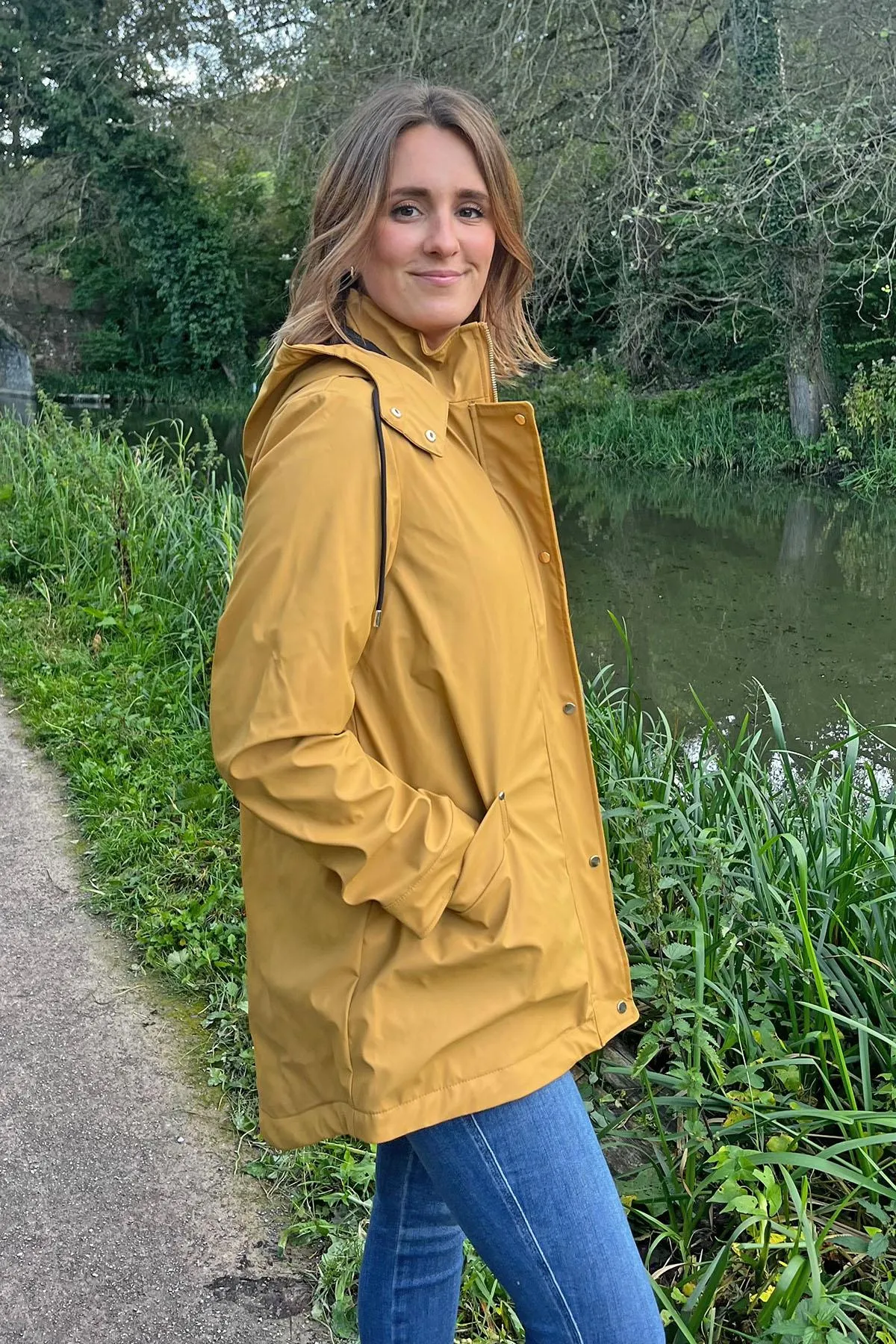 Hooded Quilt Lined Rain Jacket