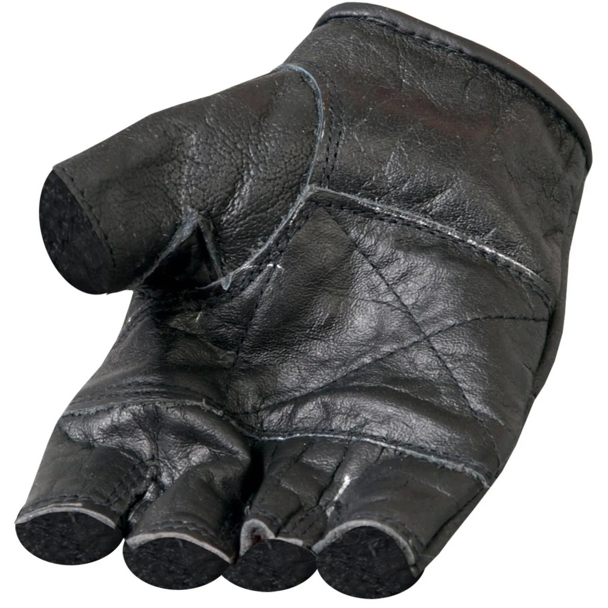 Hot Leathers GVM1004 Unlined Fingerless Leather Gloves with Padded