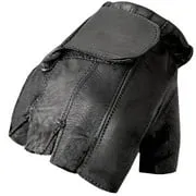 Hot Leathers GVM1011 Premium Leather Unlined Fingerless Gloves with