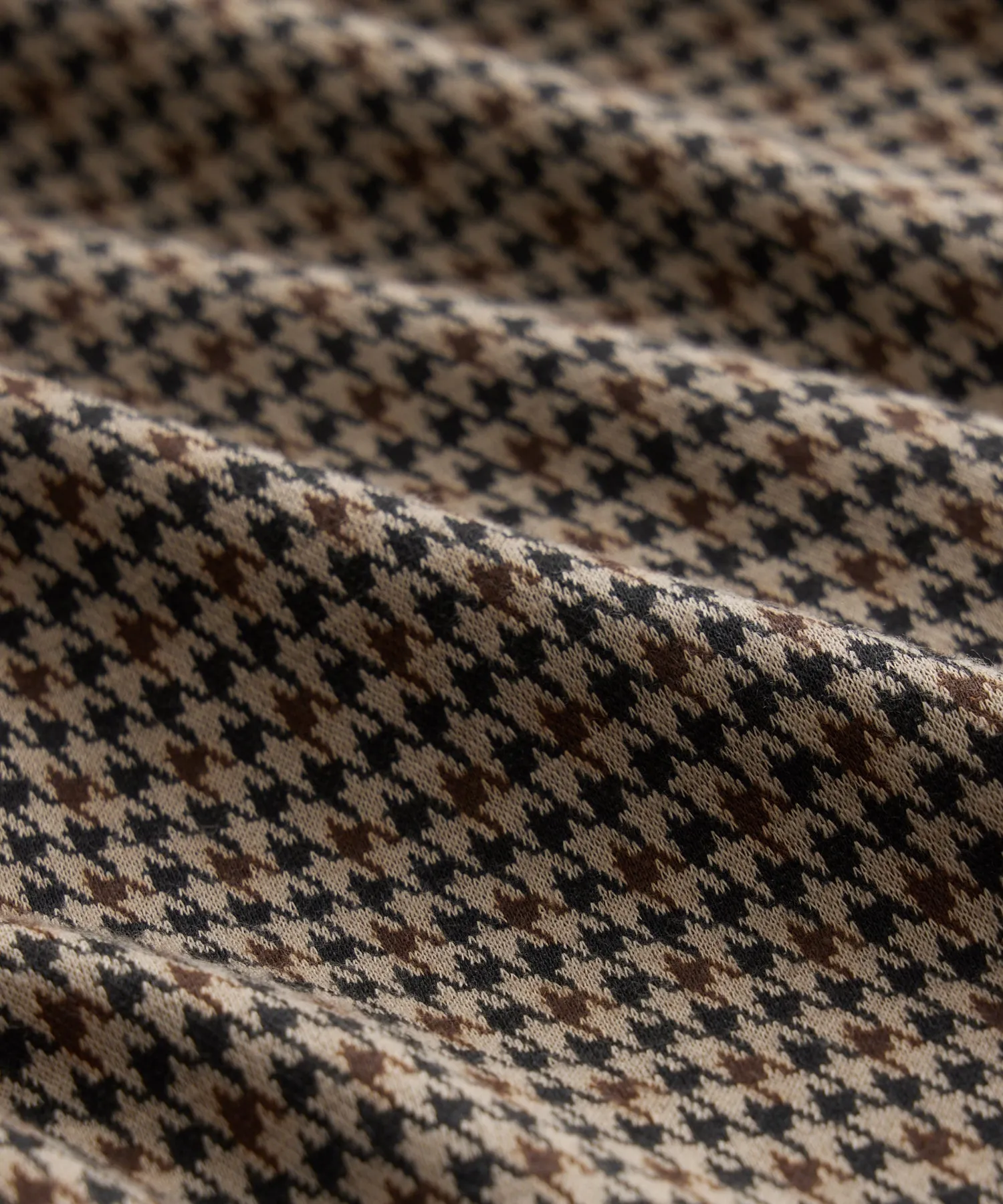 Houndstooth Zip Jacket in Dark Wheat