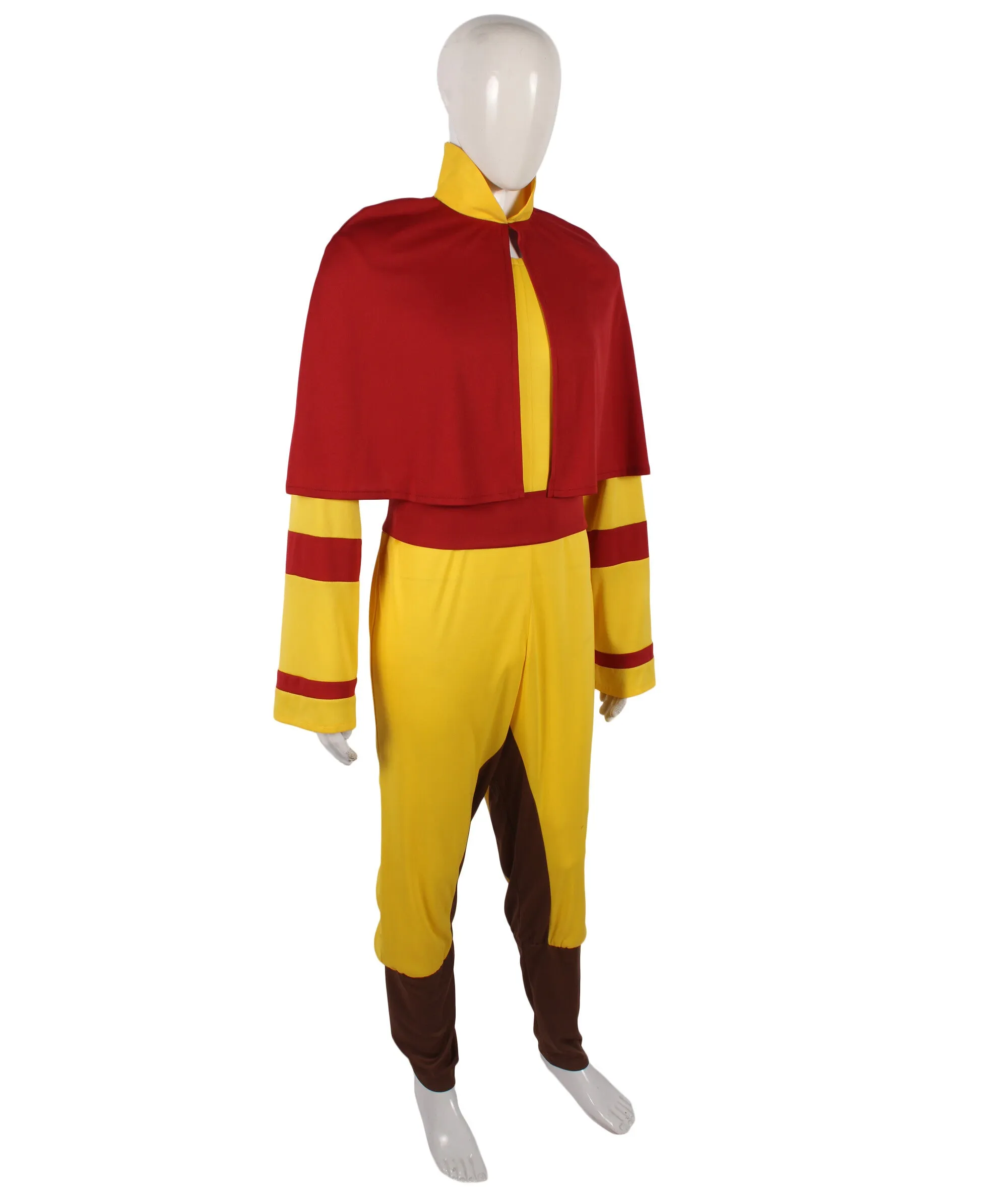 HPO Adult Men's Orange & Yellow Air Changer Anime Costume I Perfect for Halloween I Flame-retardant Synthetic Fabric