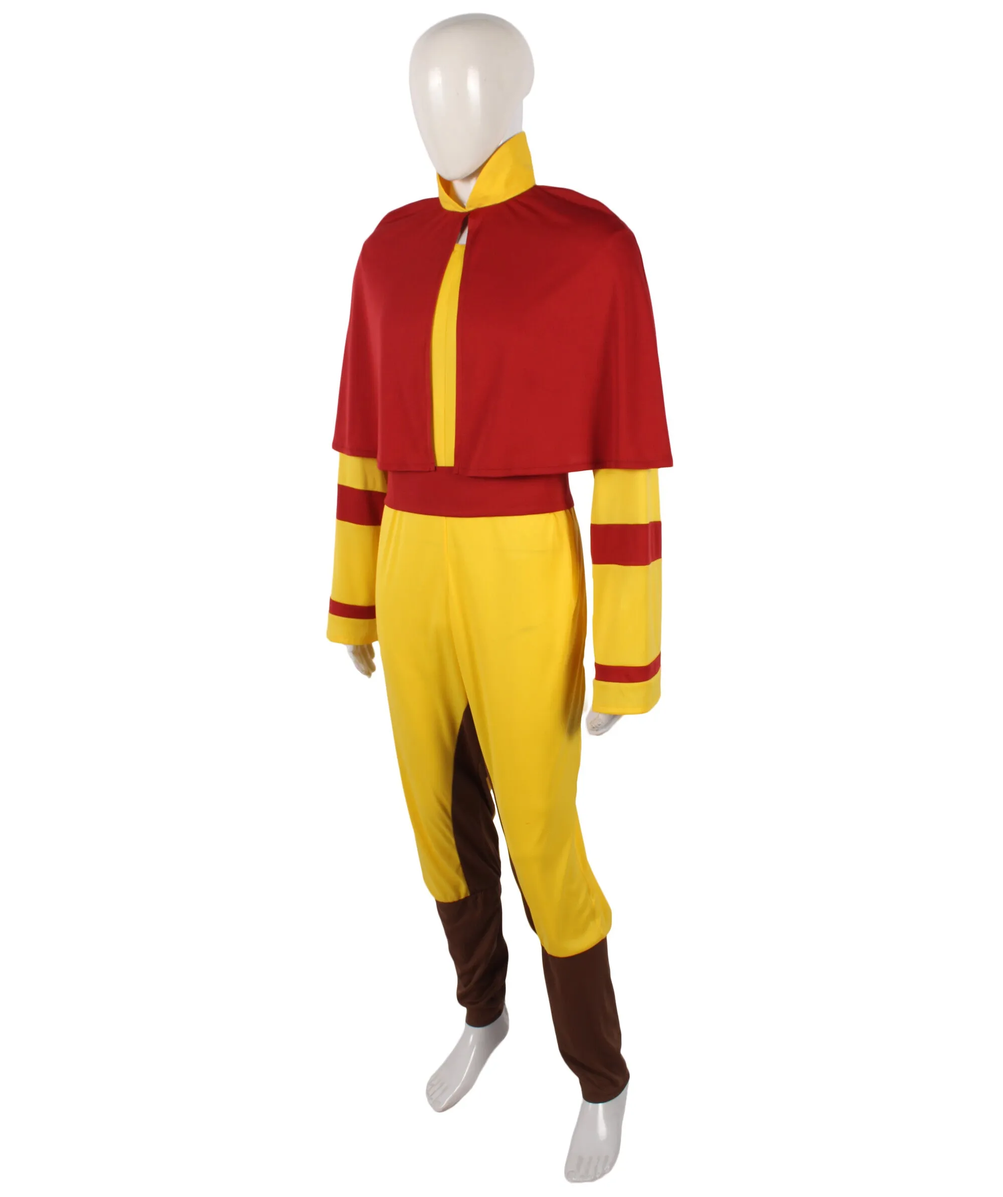 HPO Adult Men's Orange & Yellow Air Changer Anime Costume I Perfect for Halloween I Flame-retardant Synthetic Fabric