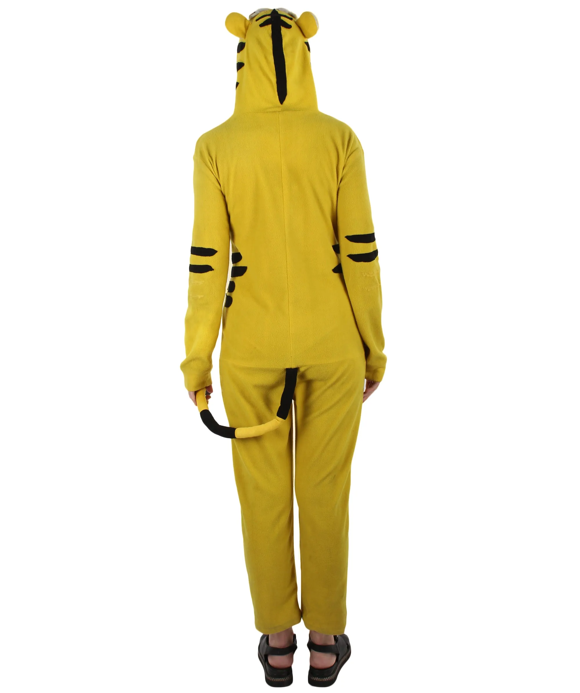 HPO Adult Women's Yellow and White Jumpsuit Tiger Costume Bundle