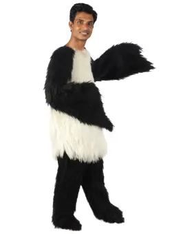 HPO White and Black Panda Costume  - Long Breathable Synthetic Fibers