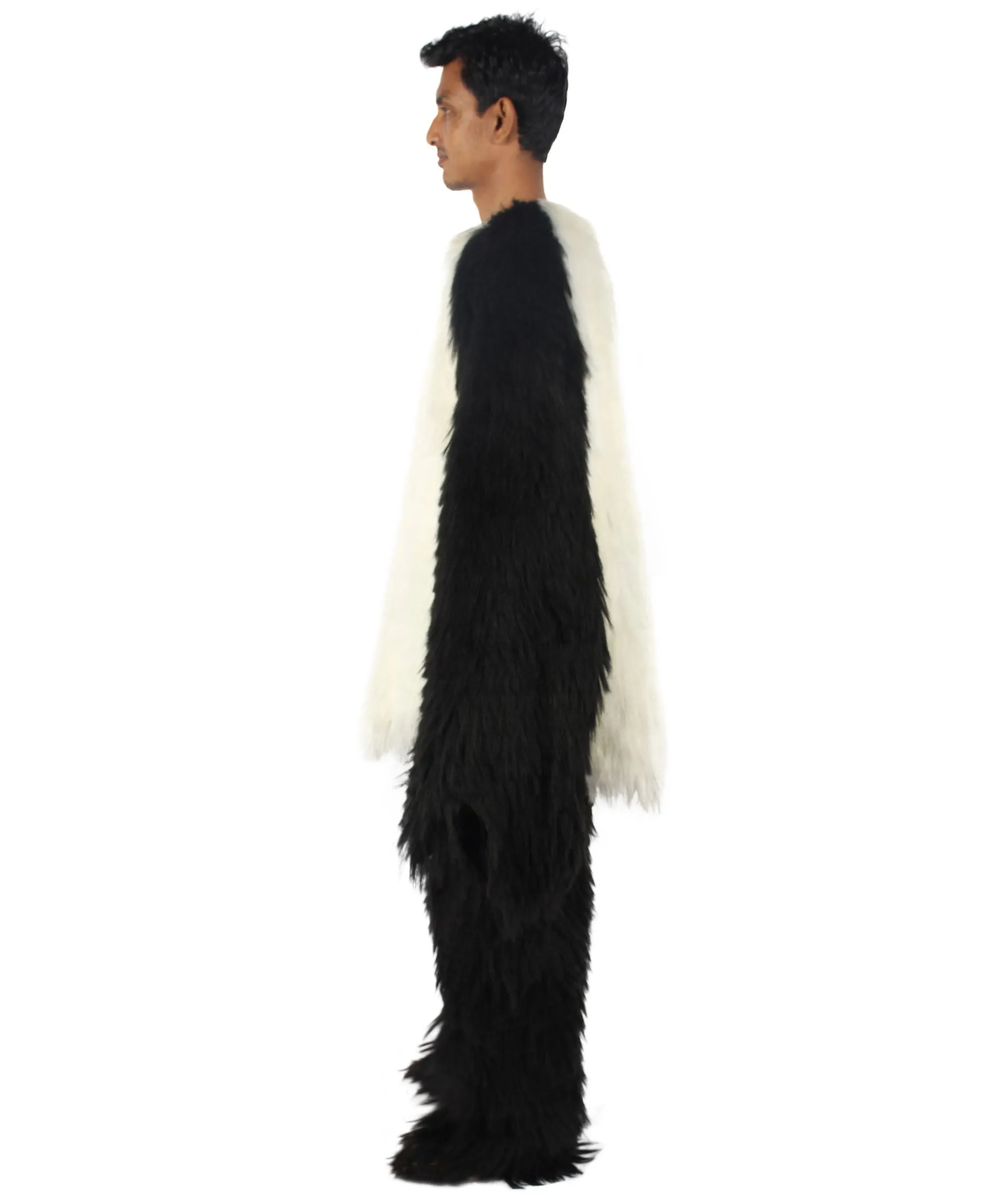 HPO White and Black Panda Costume  - Long Breathable Synthetic Fibers