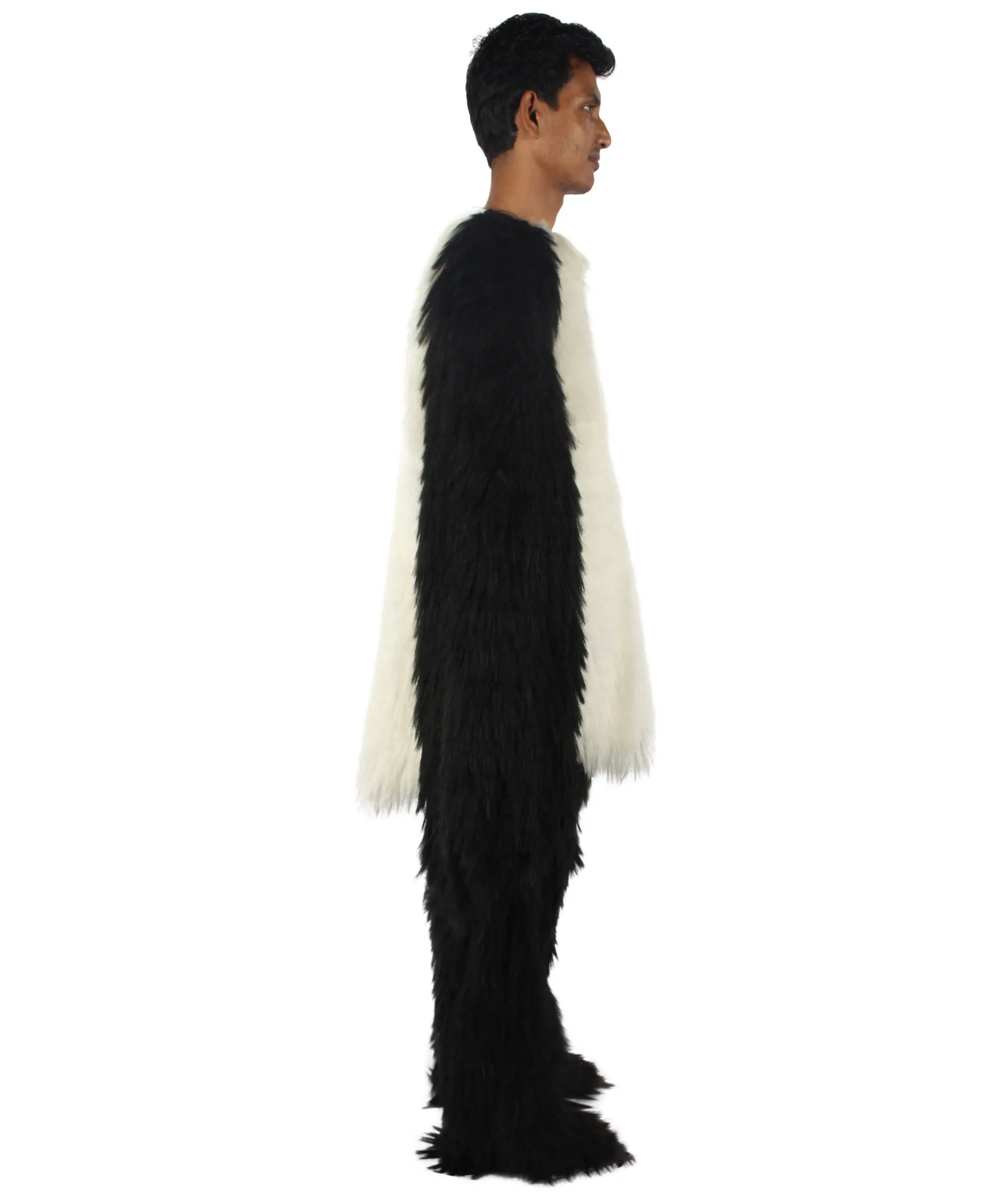 HPO White and Black Panda Costume  - Long Breathable Synthetic Fibers