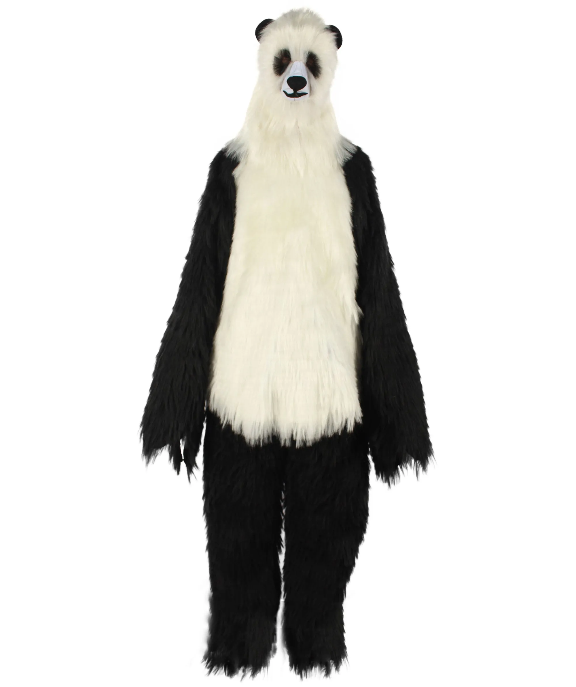 HPO White and Black Panda Costume with Wig & Mask  - Long Breathable Synthetic Fibers Bundle