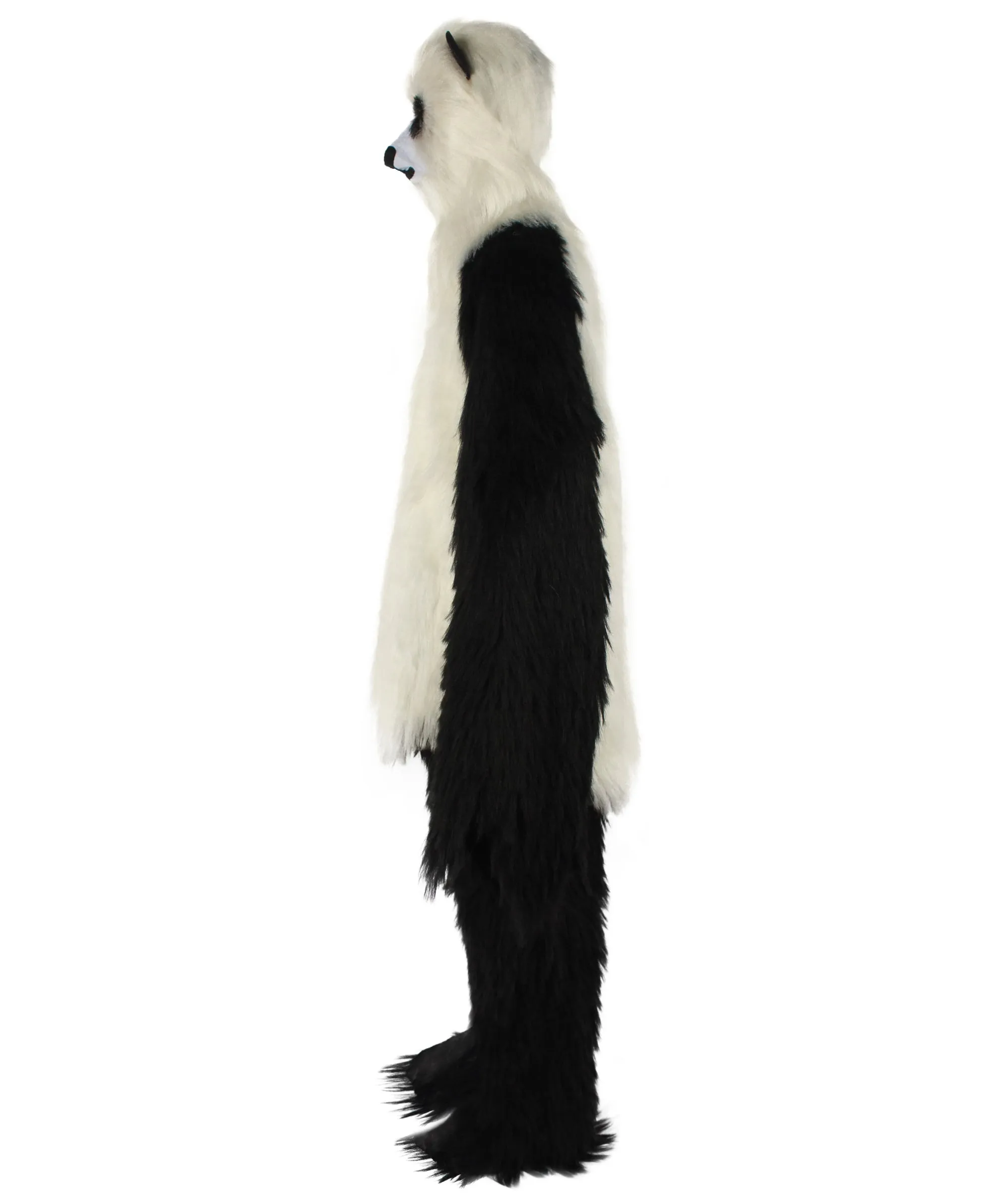 HPO White and Black Panda Costume with Wig & Mask  - Long Breathable Synthetic Fibers Bundle