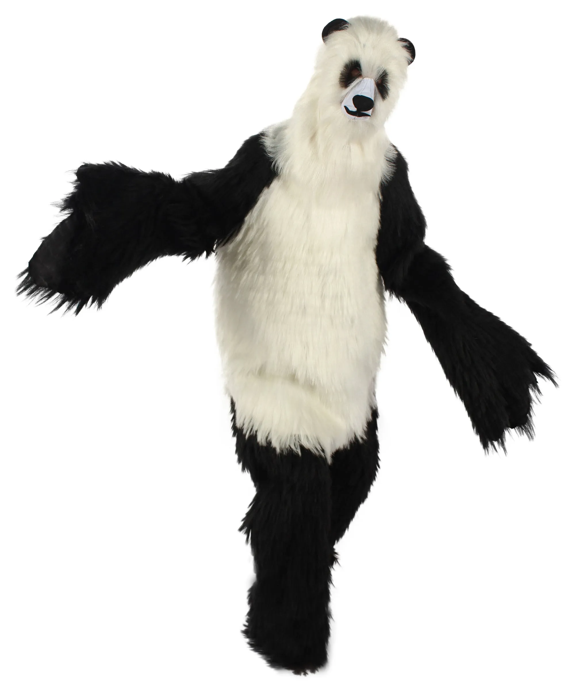 HPO White and Black Panda Costume with Wig & Mask  - Long Breathable Synthetic Fibers Bundle