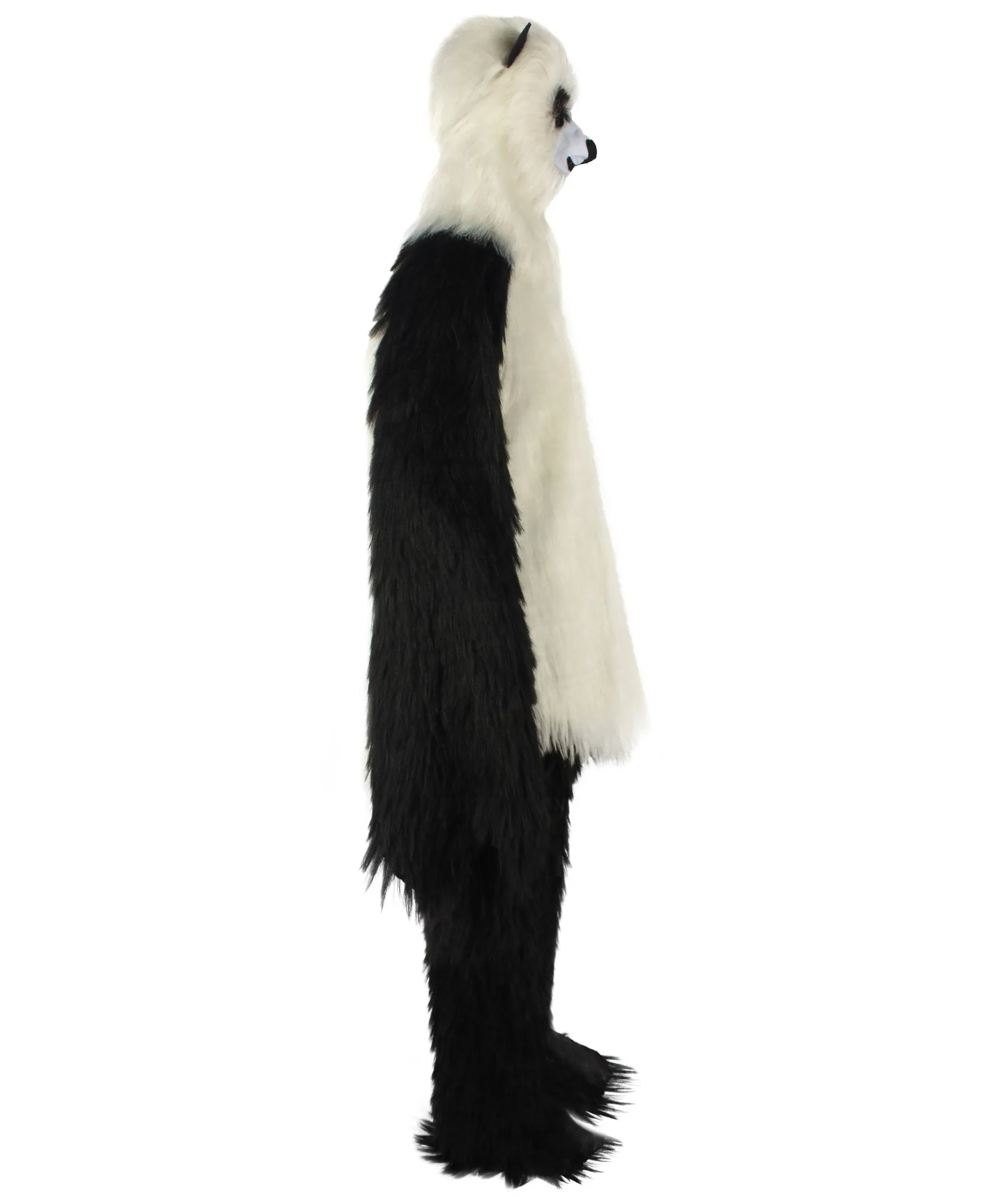 HPO White and Black Panda Costume with Wig & Mask  - Long Breathable Synthetic Fibers Bundle