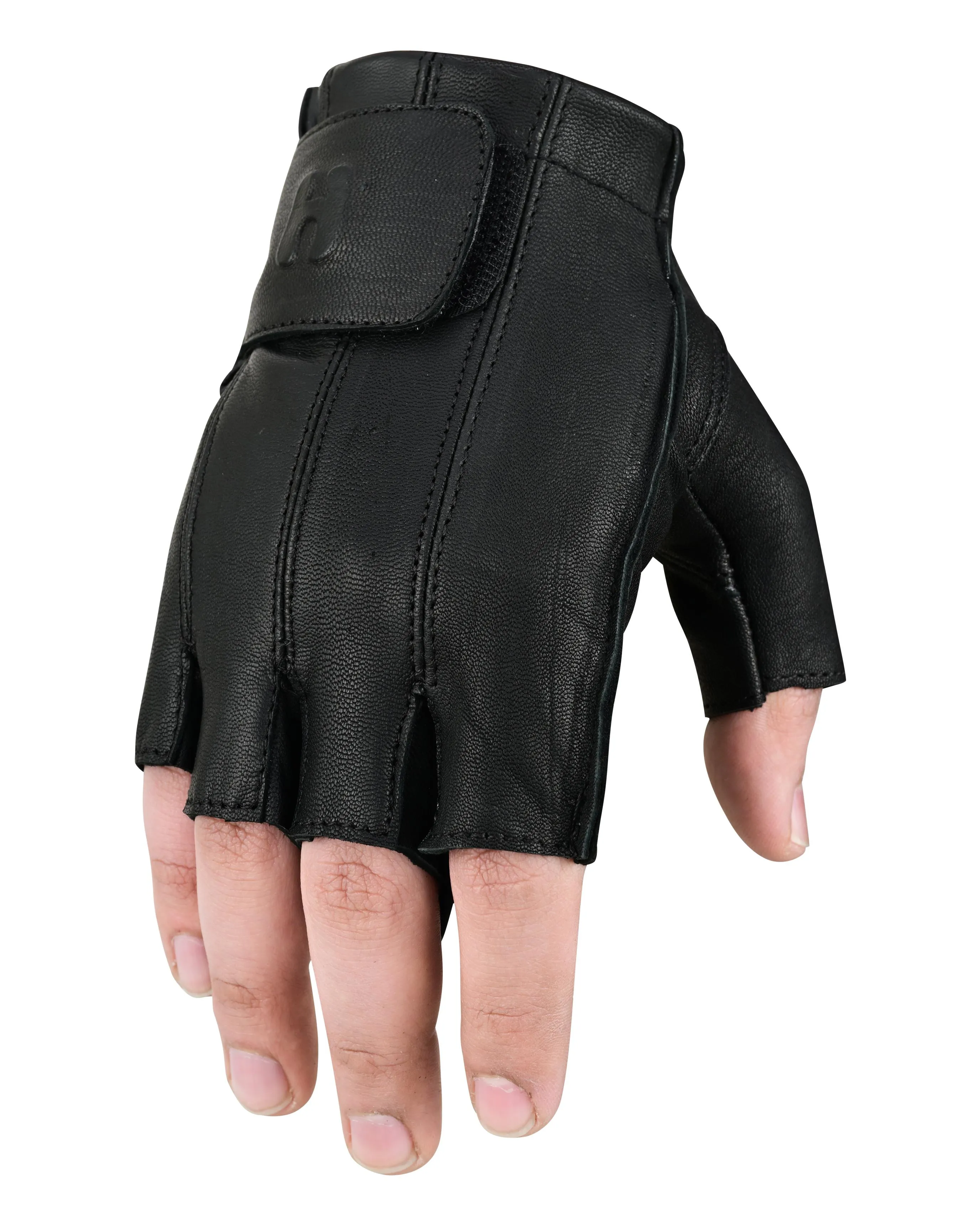 Hugger Affordable Men's Gel Padded Palm Fingerless Motorcycle Gloves