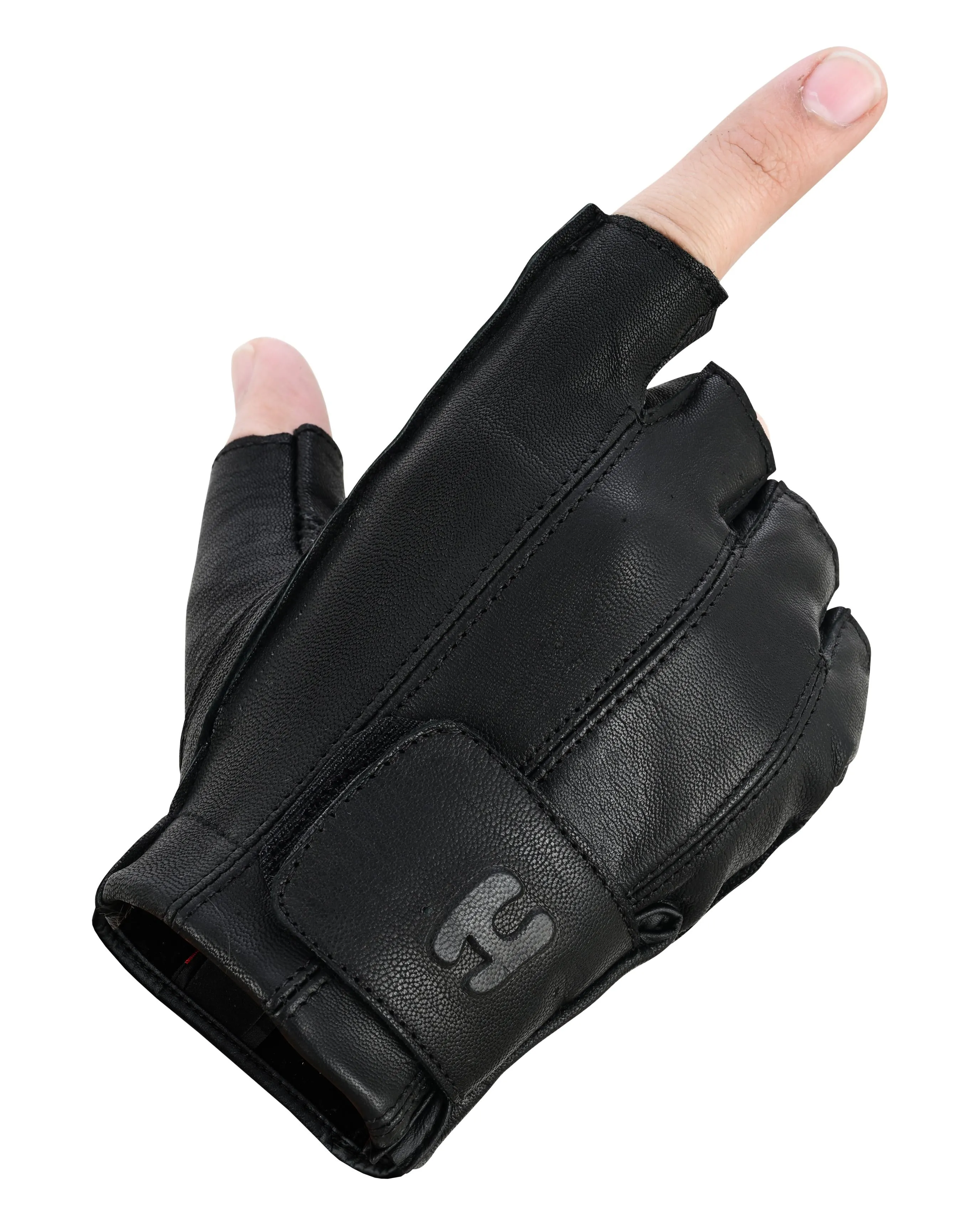 Hugger Affordable Men's Gel Padded Palm Fingerless Motorcycle Gloves